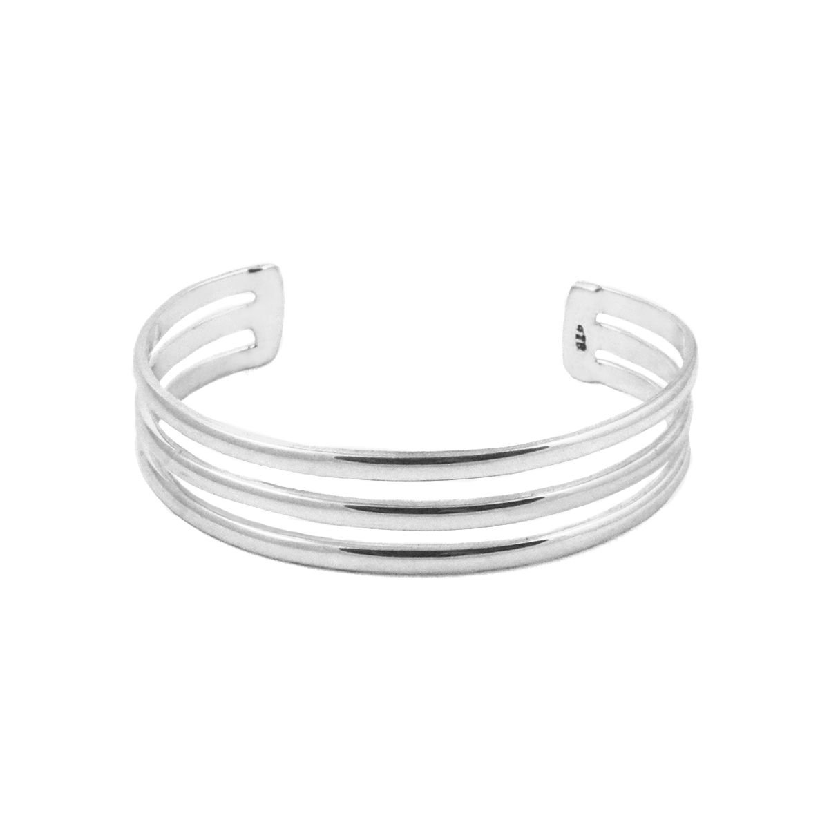 Sterling Silver Three Line Cuff Bracelet