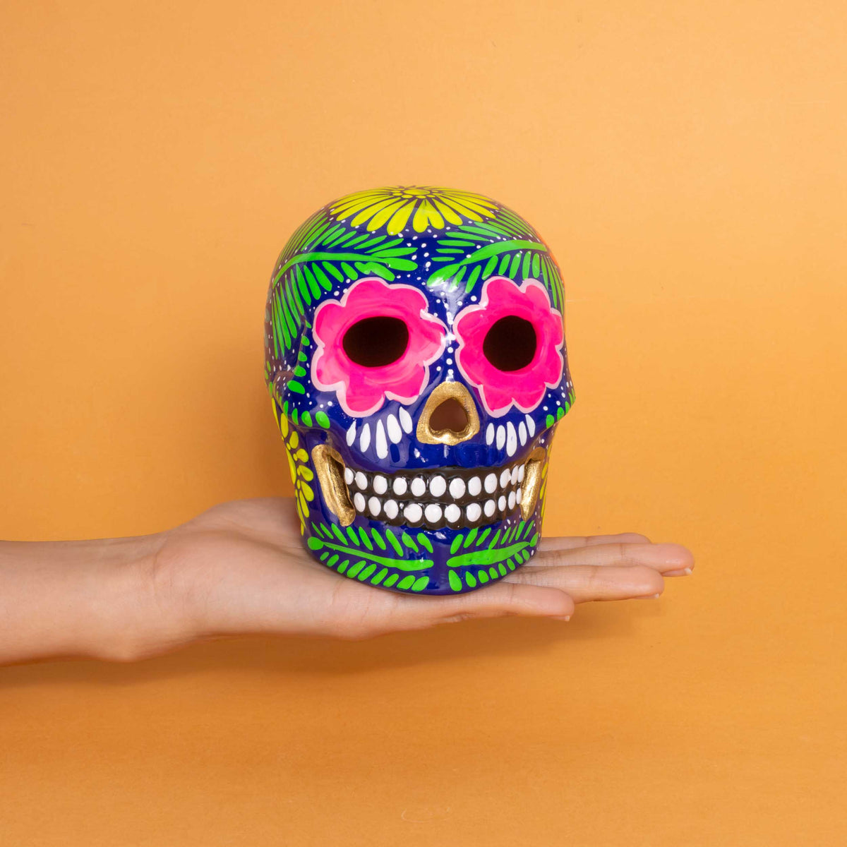 Hand Painted Clay Sugar Skull, Calaveras