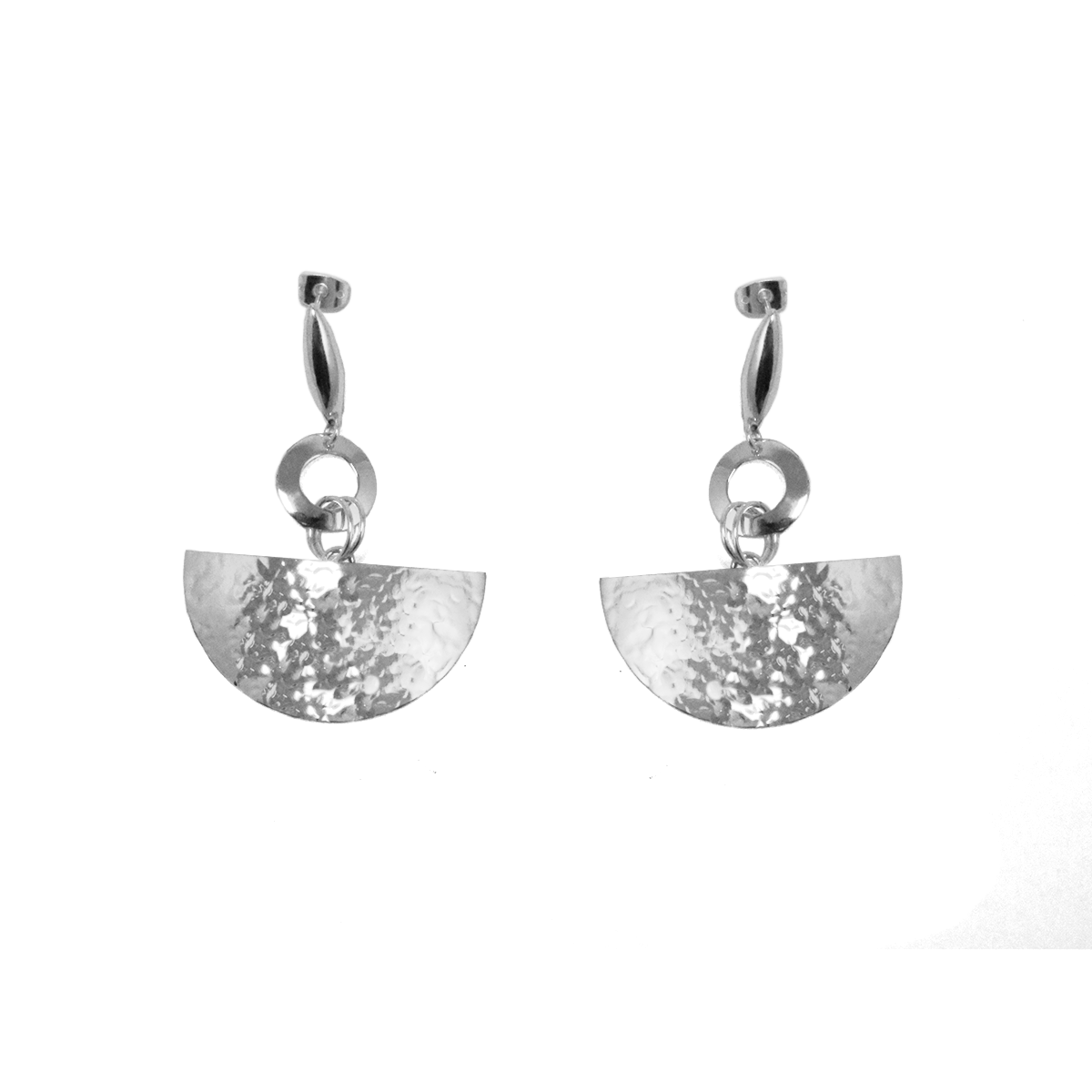 Sterling Silver Geometric Interconnected Dangle Earrings