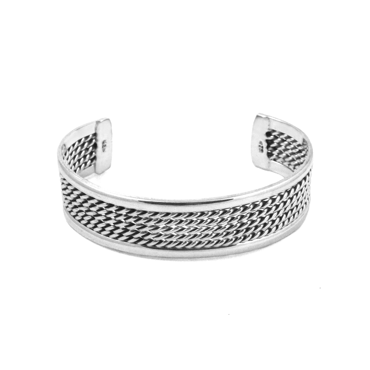 Sterling Silver Rope Twist Cuff Bracelet