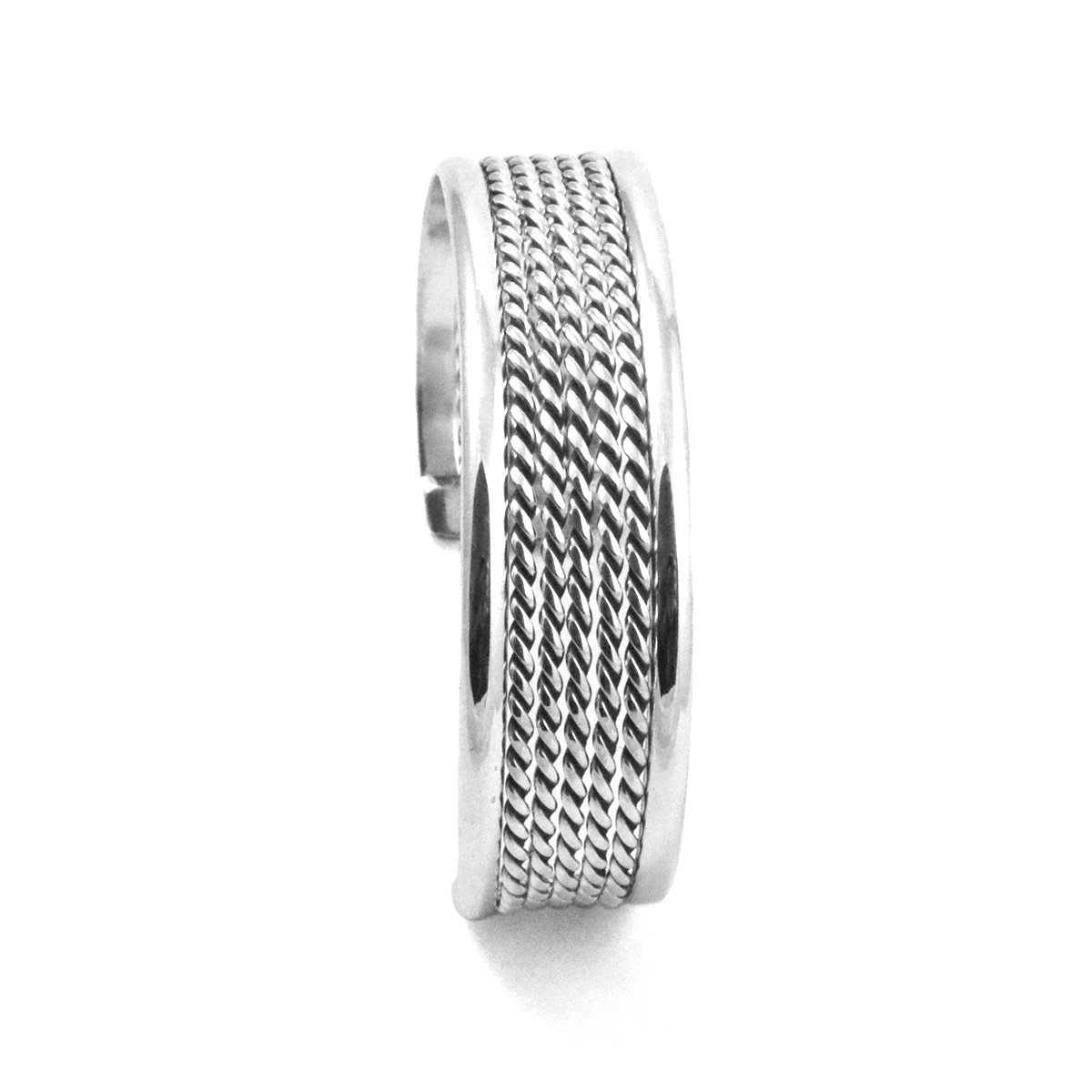 Sterling Silver Rope Twist Cuff Bracelet