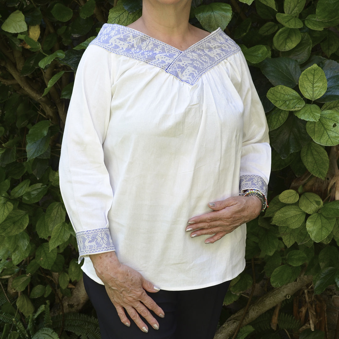 Puebla Off-Shoulders Pepenado Manta Blouse | Lolo Mercadito