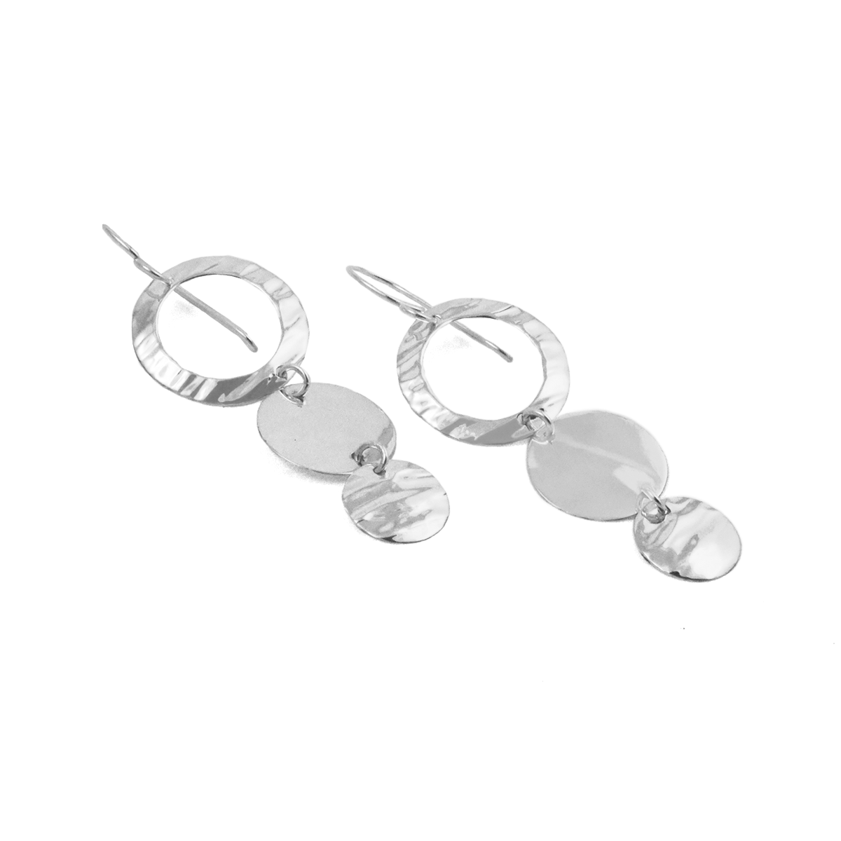 Sterling Silver Disk-ette Dangle Earrings