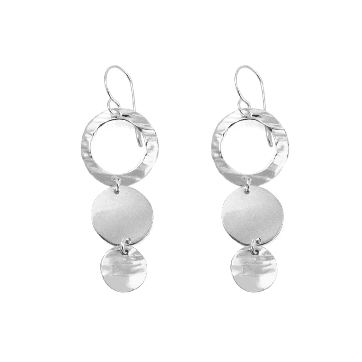 Sterling Silver Disk-ette Dangle Earrings