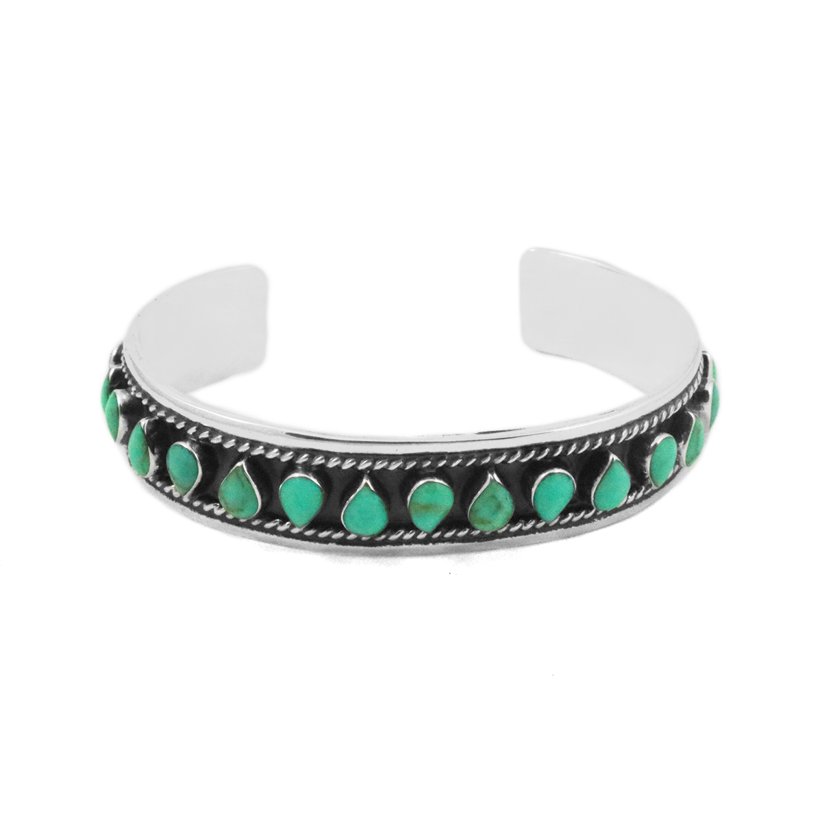 Sterling Silver with Turquoise Accents Cuff Bracelet