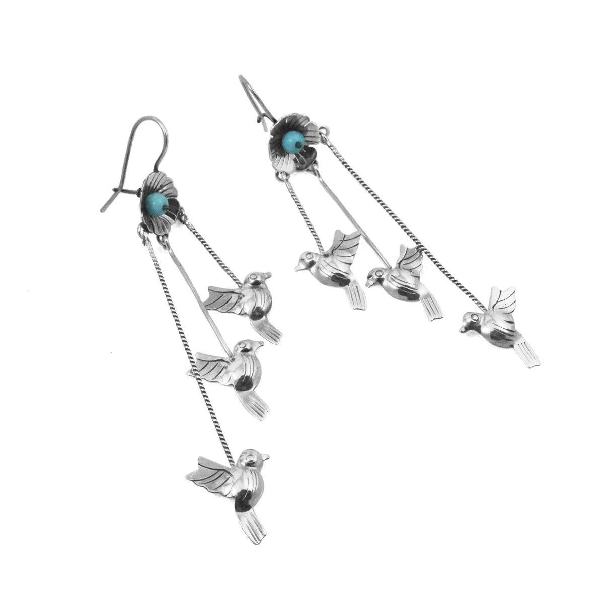 Sterling Silver Vuelo de Amor Mazahua Earrings