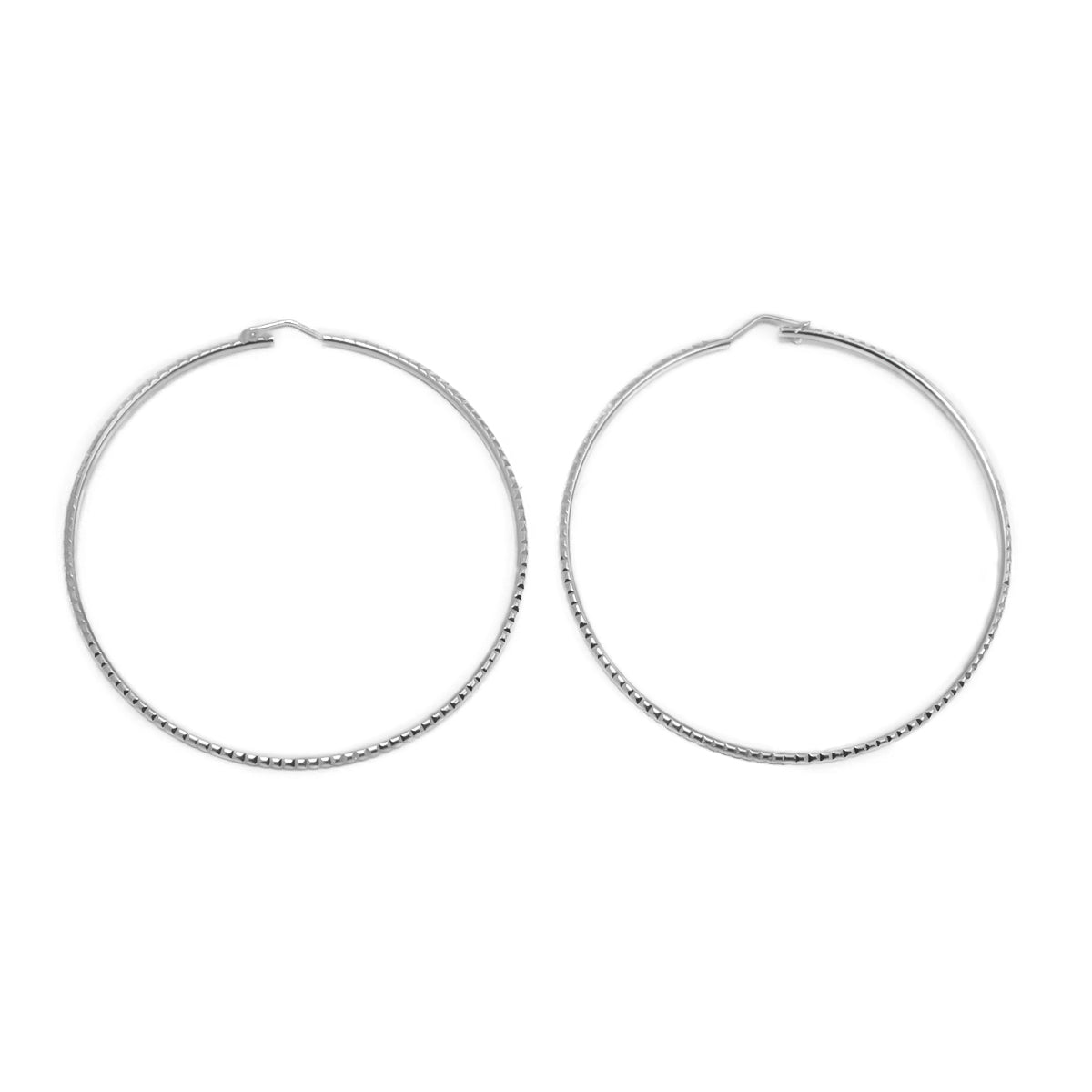 Sterling Silver Large 2.5" Hoop Earrings