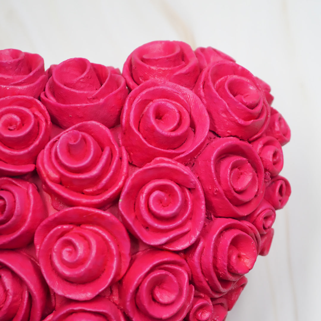 Roses 3D Clay Heart Wall Decor