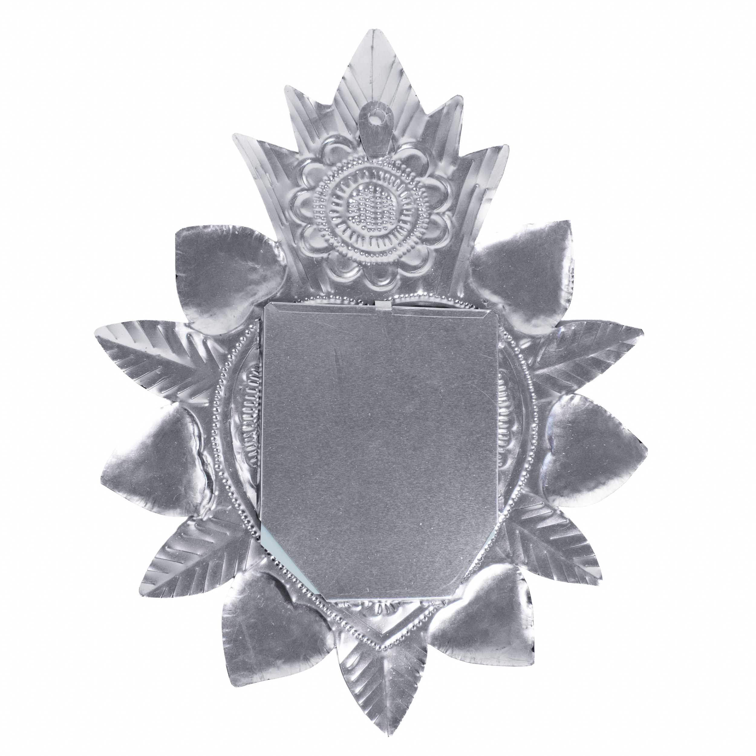 XL Mexican Milagro Tin Heart with Mirror