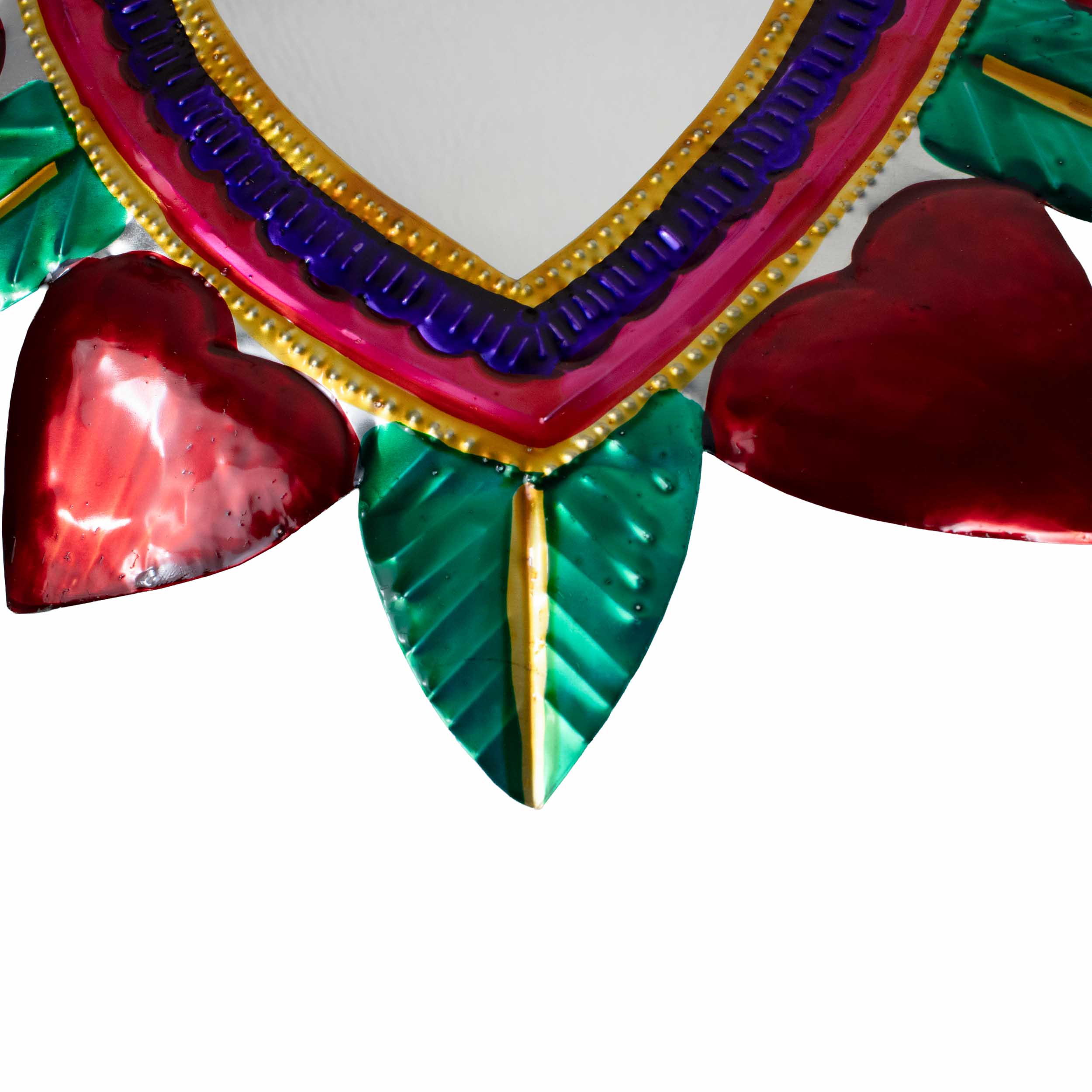 XL Mexican Milagro Tin Heart with Mirror