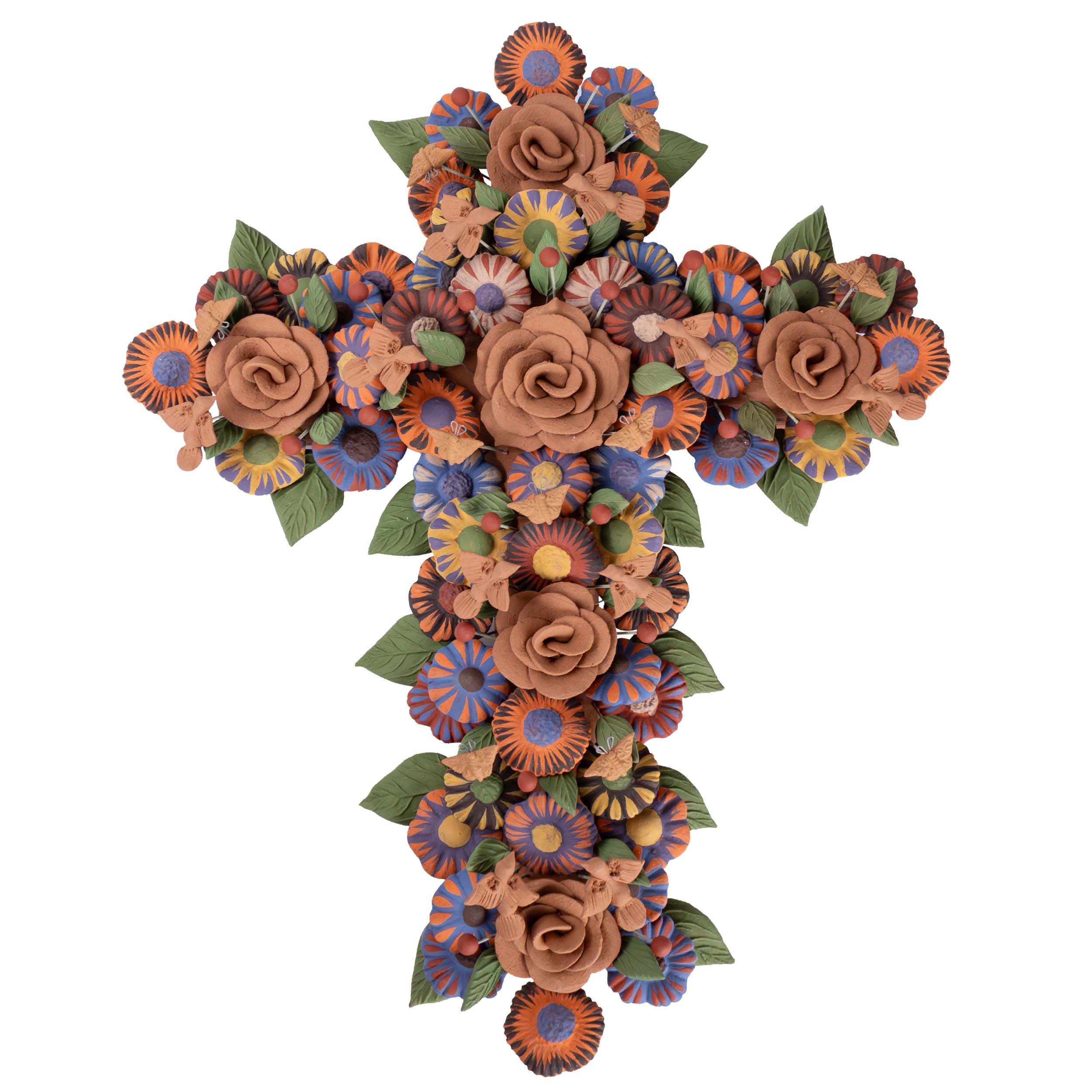 Barro Pigmentado Cruz de Flores Infinitas Wall Art