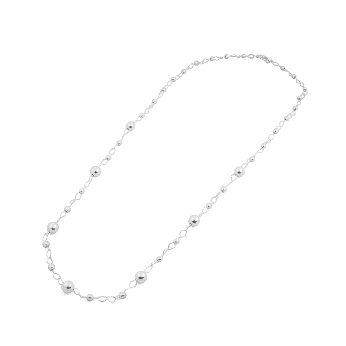 Sterling Silver The Spheres Long Chain Necklace