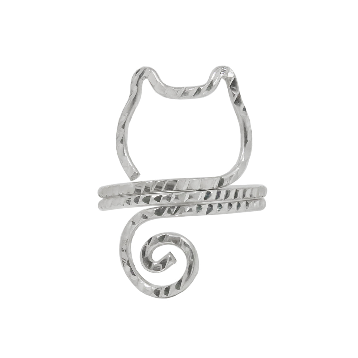 Sterling Silver Cat's Outline Ring