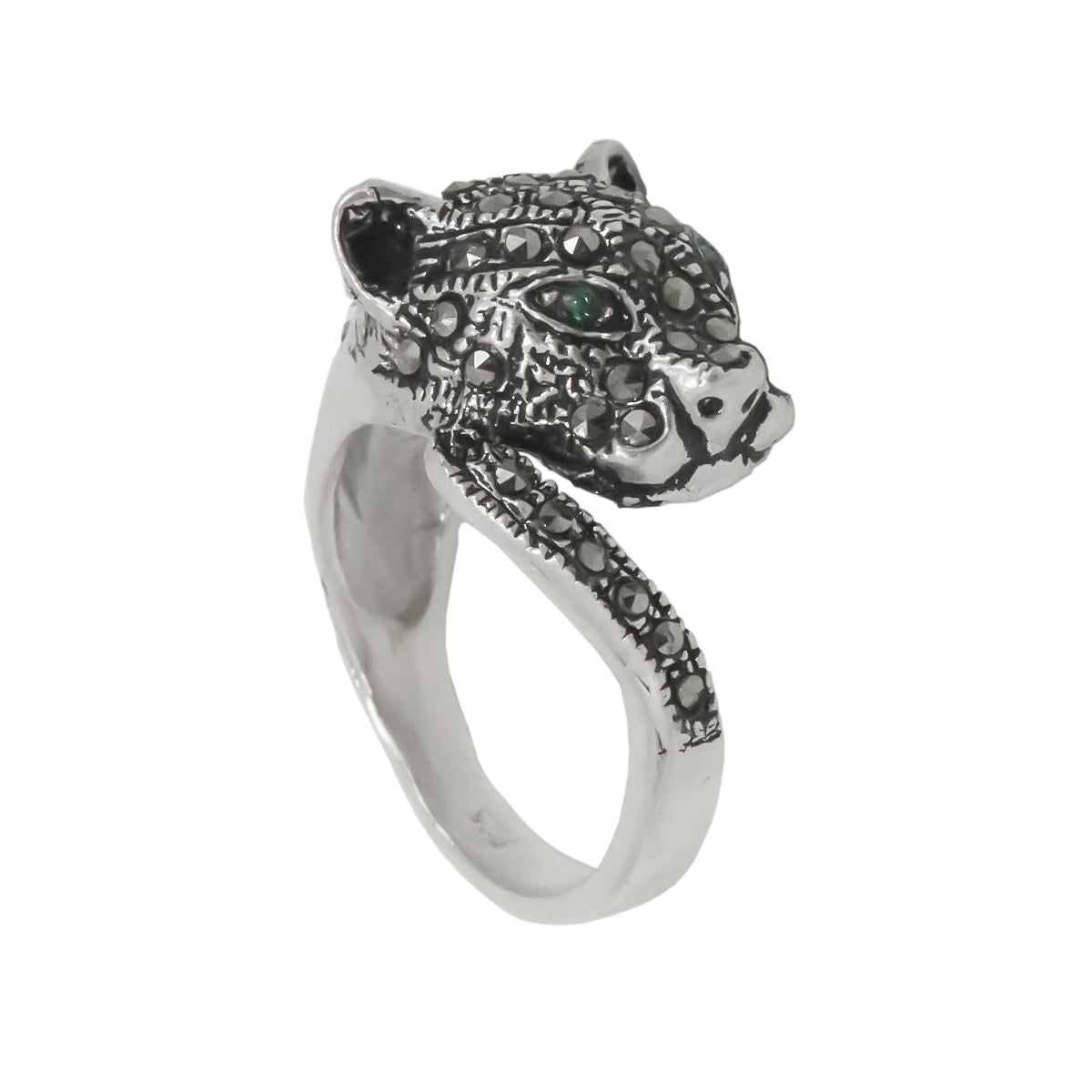 Sterling Silver Marcasite Jaguar Ring