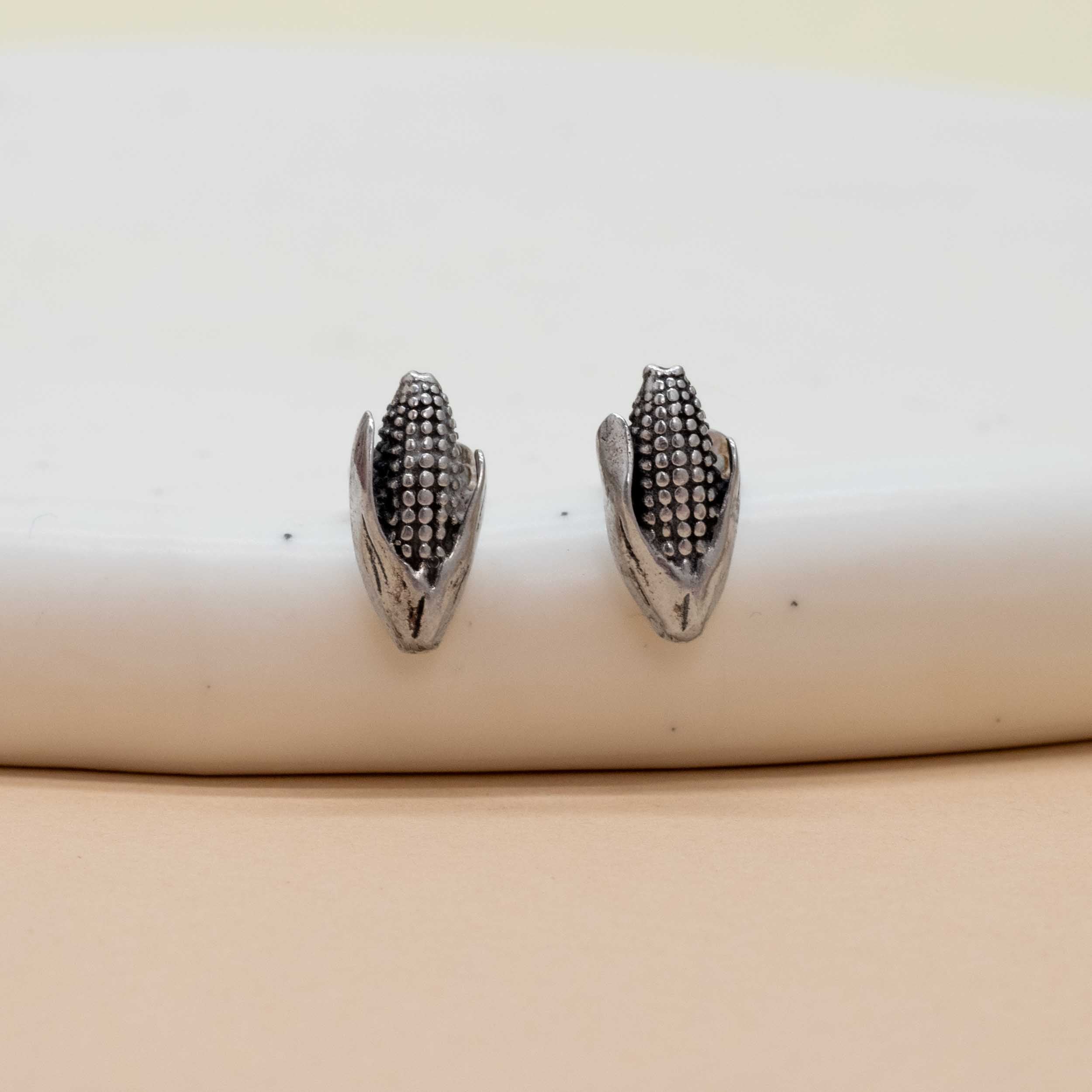 Sterling Silver Corn Earrings