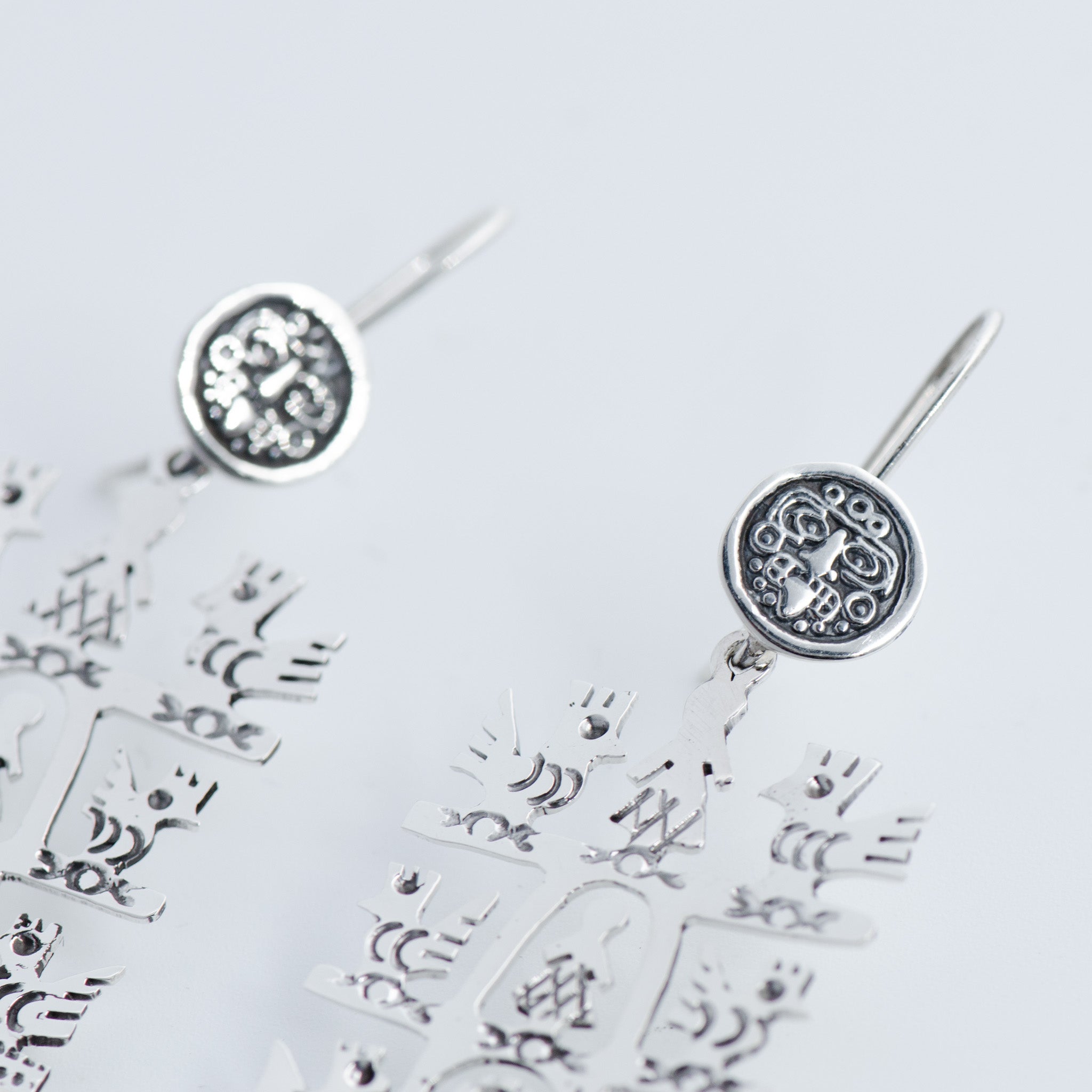 Sterling Silver Roots and Wings Dangle Drop Earrings