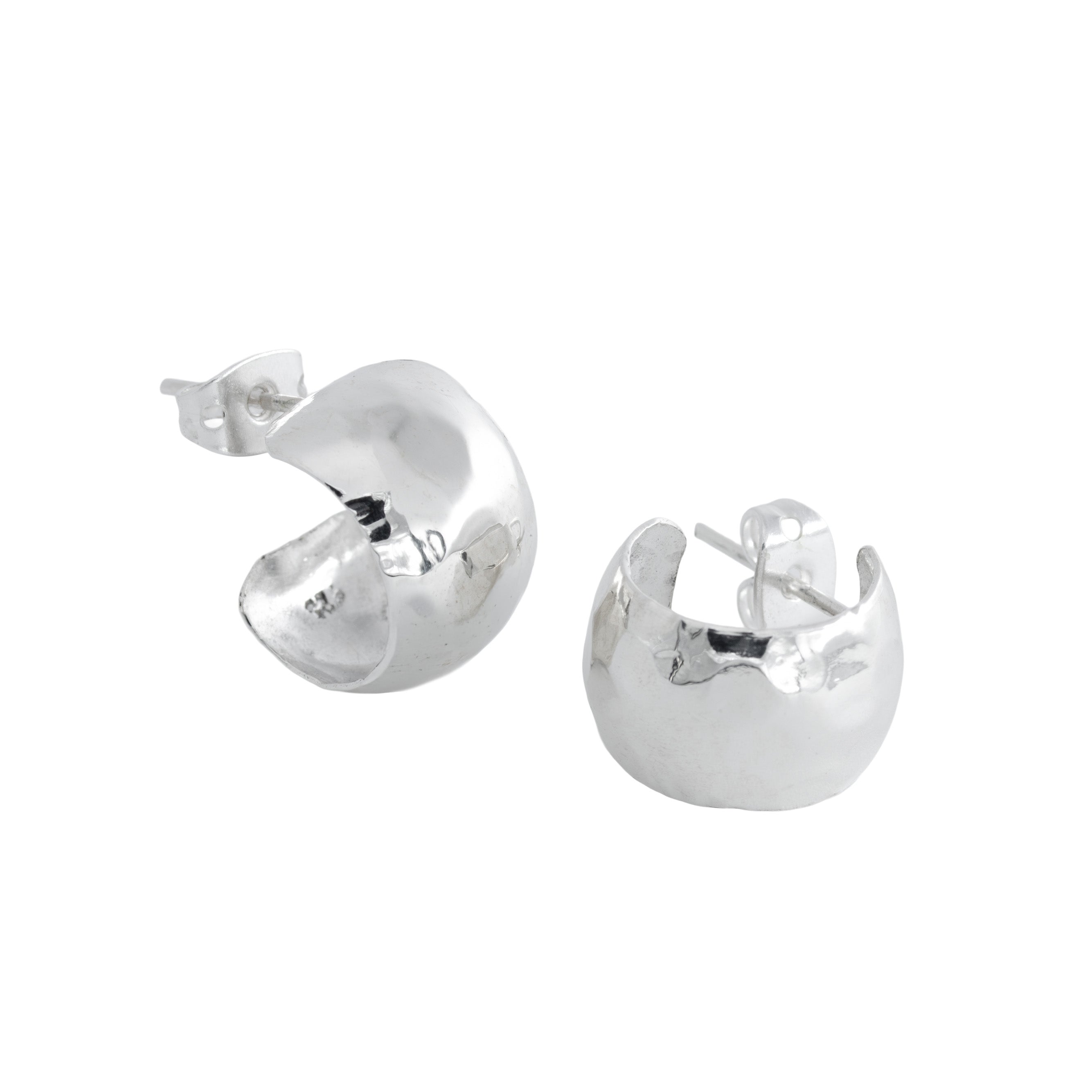 Sterling Silver Half-Hoop Earrings