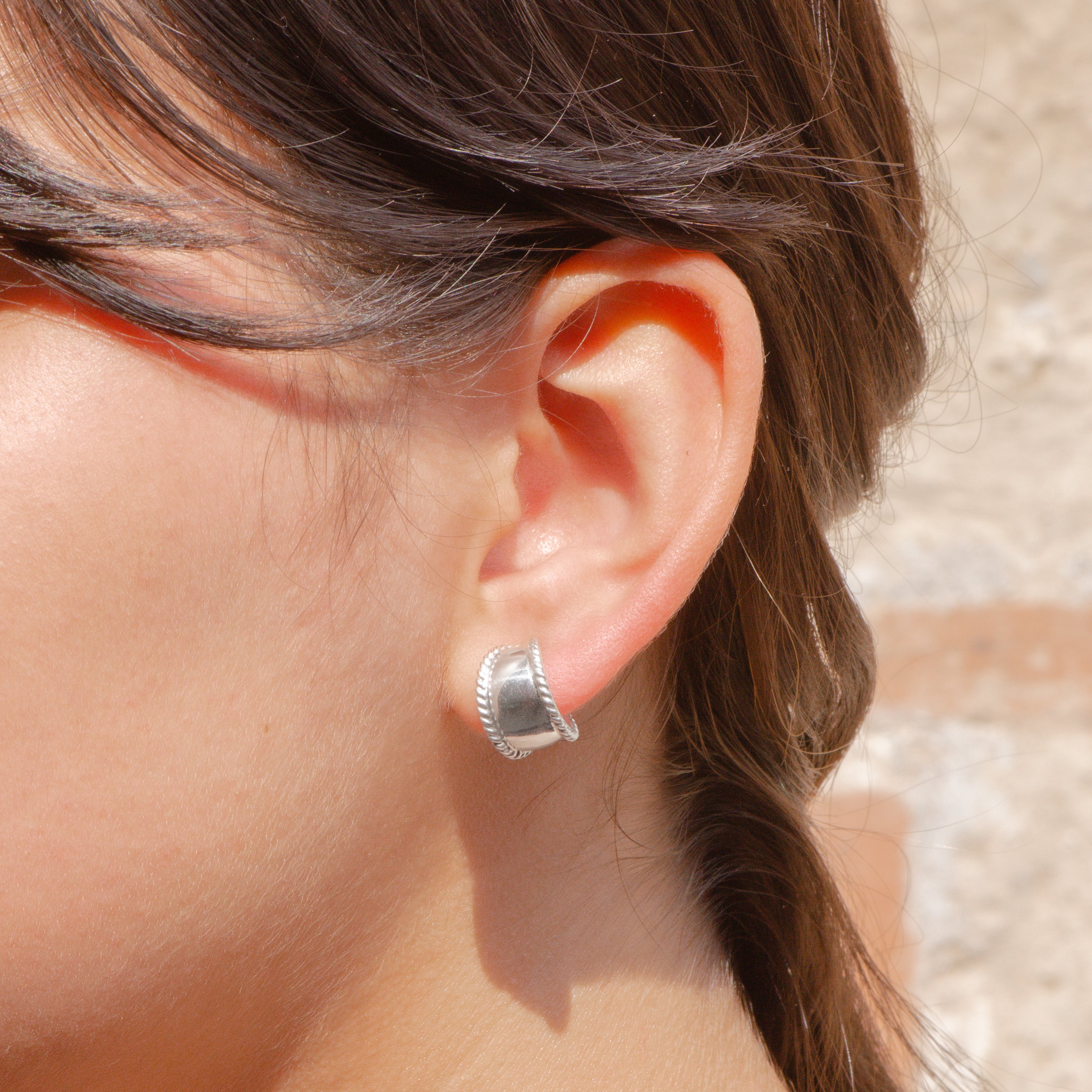 Sterling Silver Half-Hoop Earrings