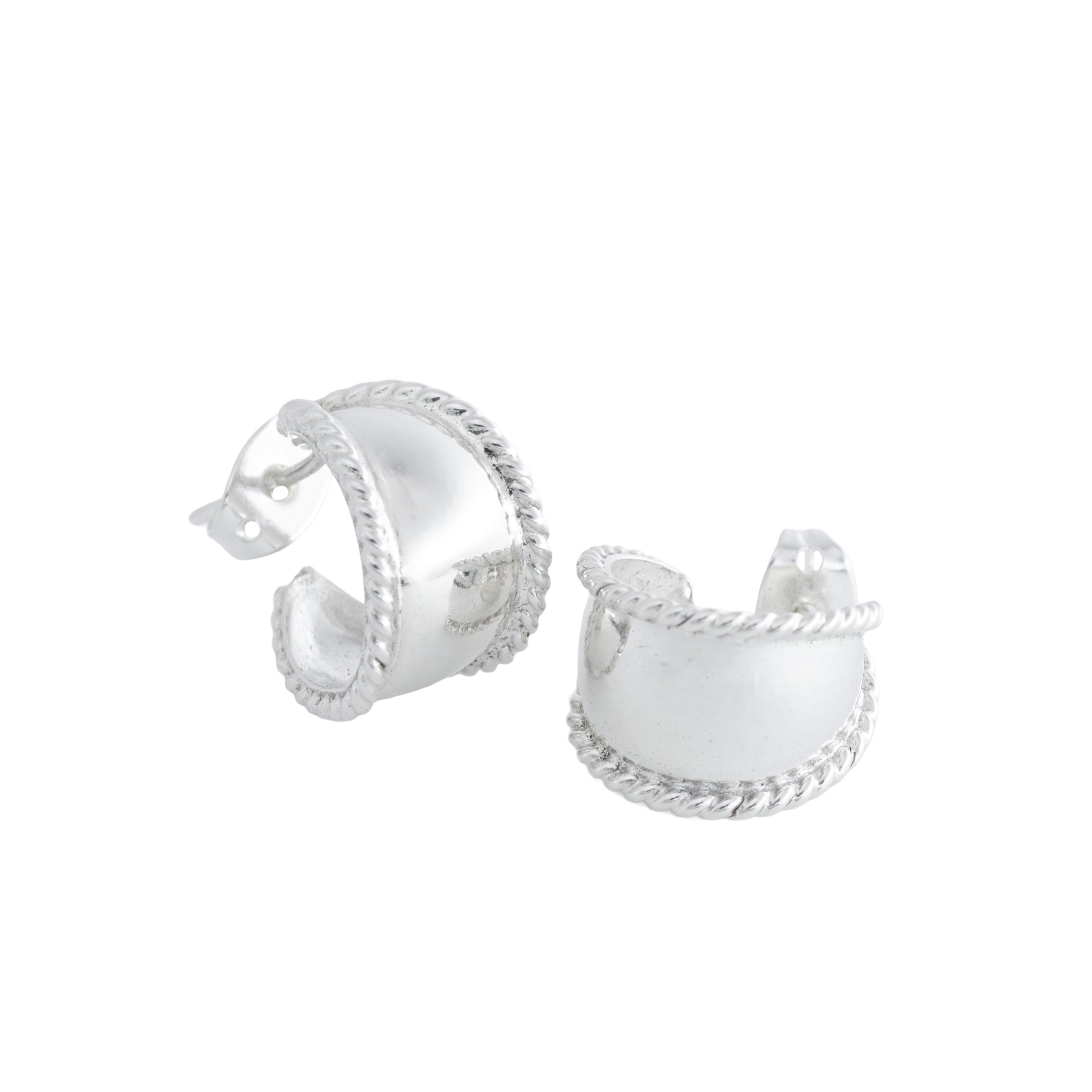 Sterling Silver Half-Hoop Earrings