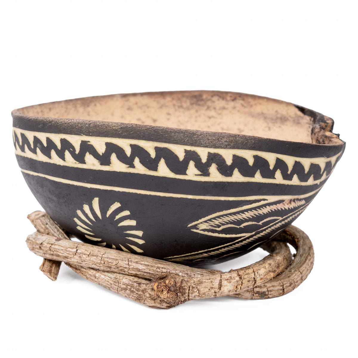Agave Hand-Carved Jicara with Base