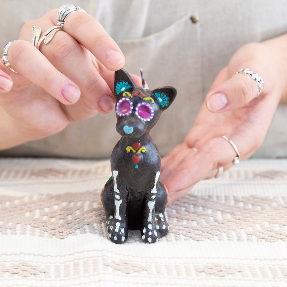 Xoloitzcuintle Dog Día de Muertos Scented Candle Lolo Mercadito