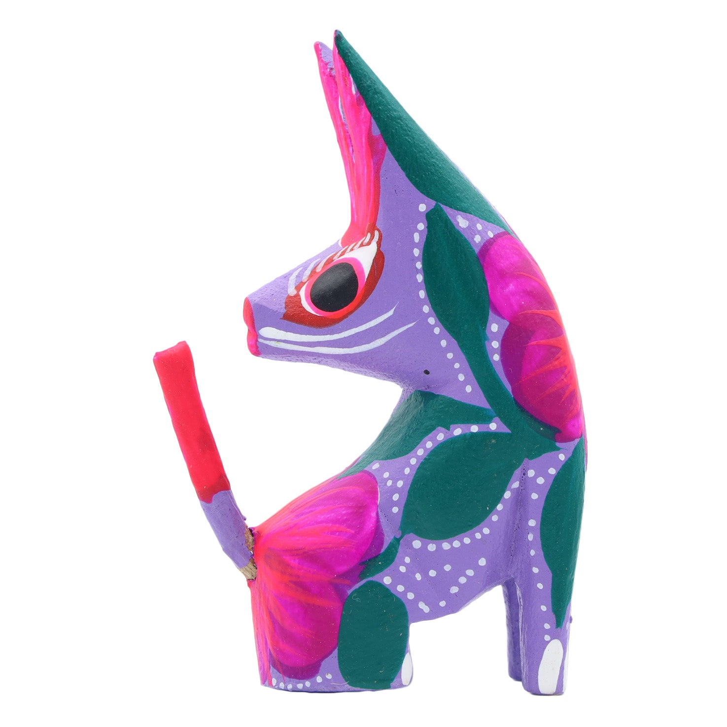 Hand Painted Coyote Wooden Figurine | Lolo Mexican Mercadito