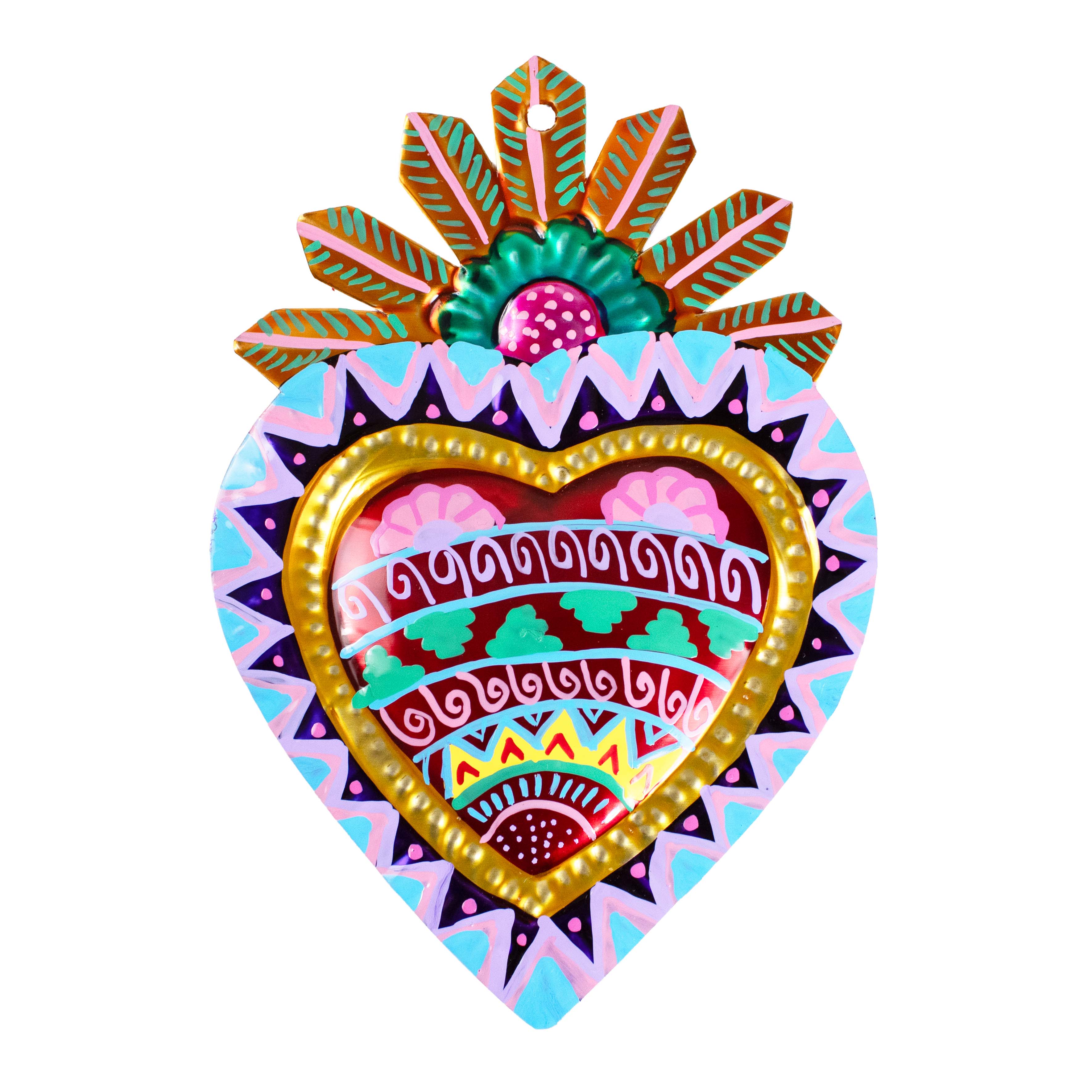 Extra Detailed Medium Mexican Milagro Tin Hearts