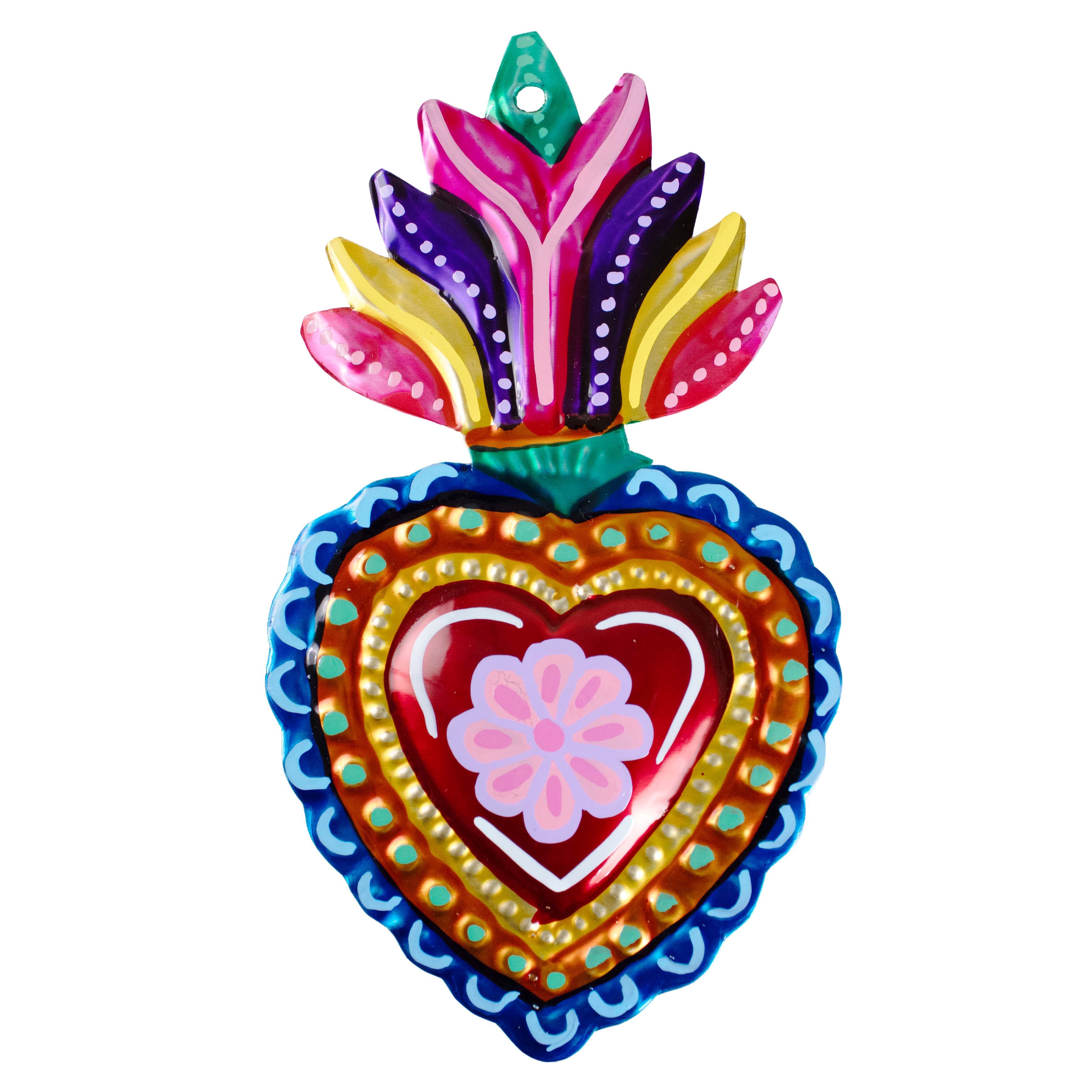 Extra Detailed Medium Mexican Milagro Tin Hearts | Lolo Mexican