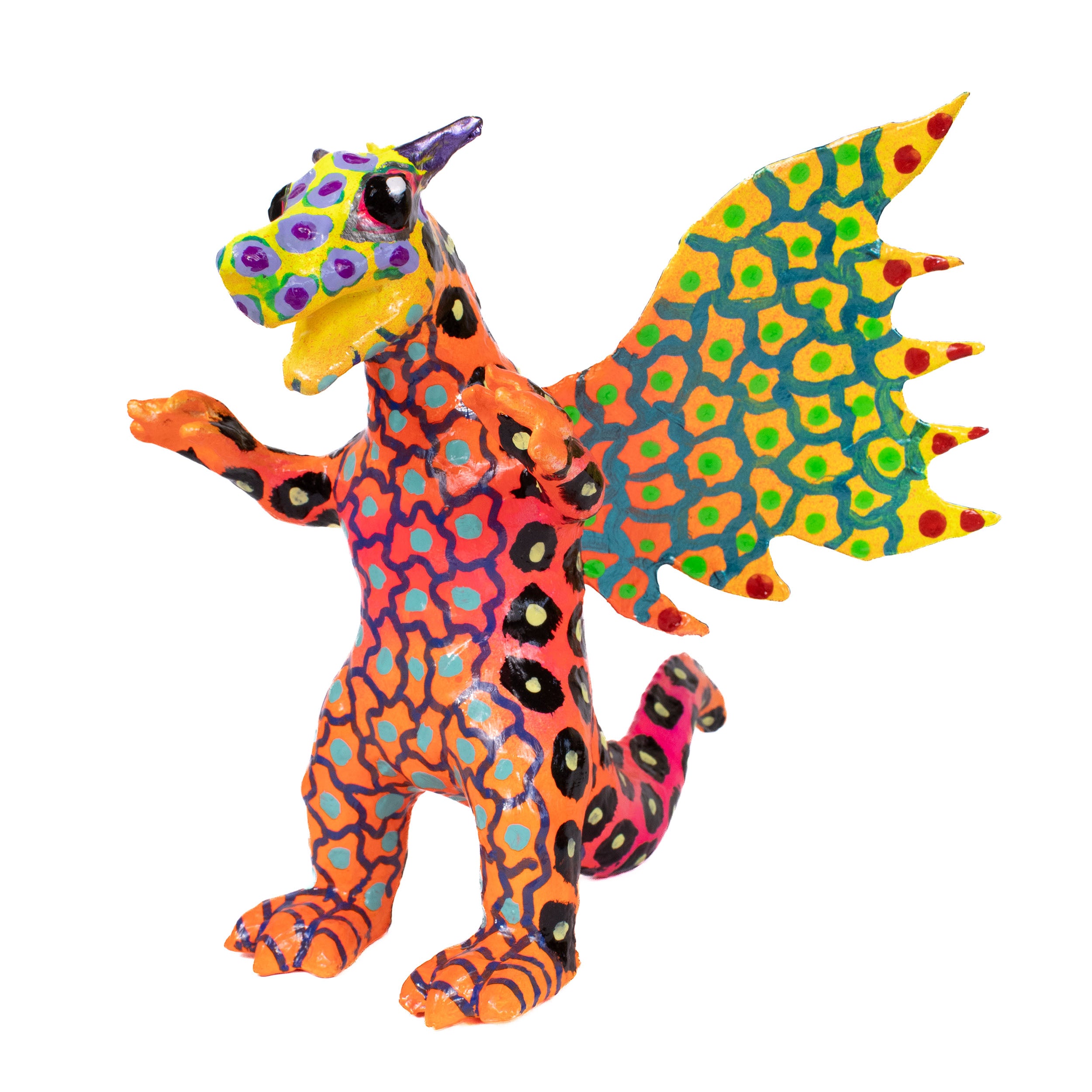 Papier-Mâché Dragon and Lizards Alebrijes Sculptures