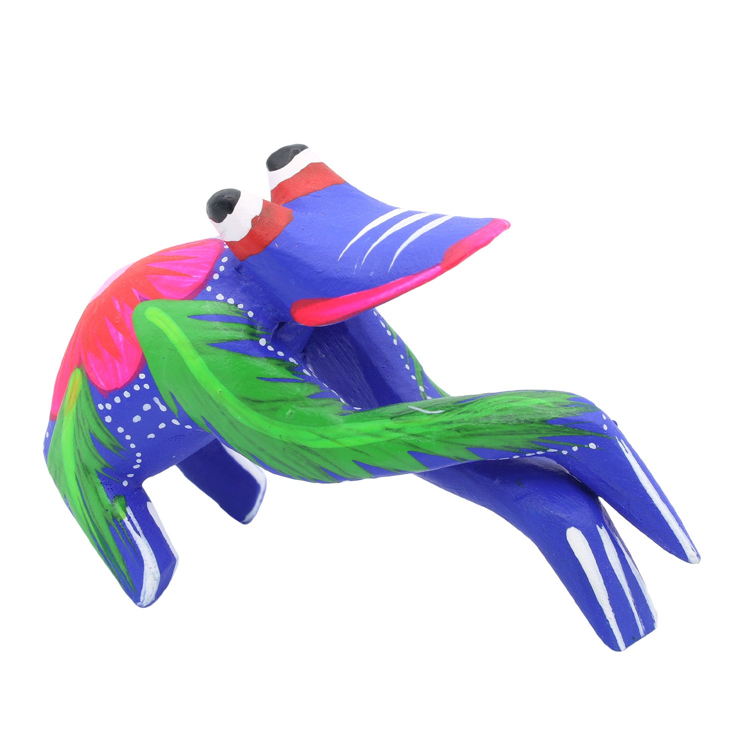 Hand Painted Frog Wooden Figurine Alebrije | Lolo Mexican Mercadito