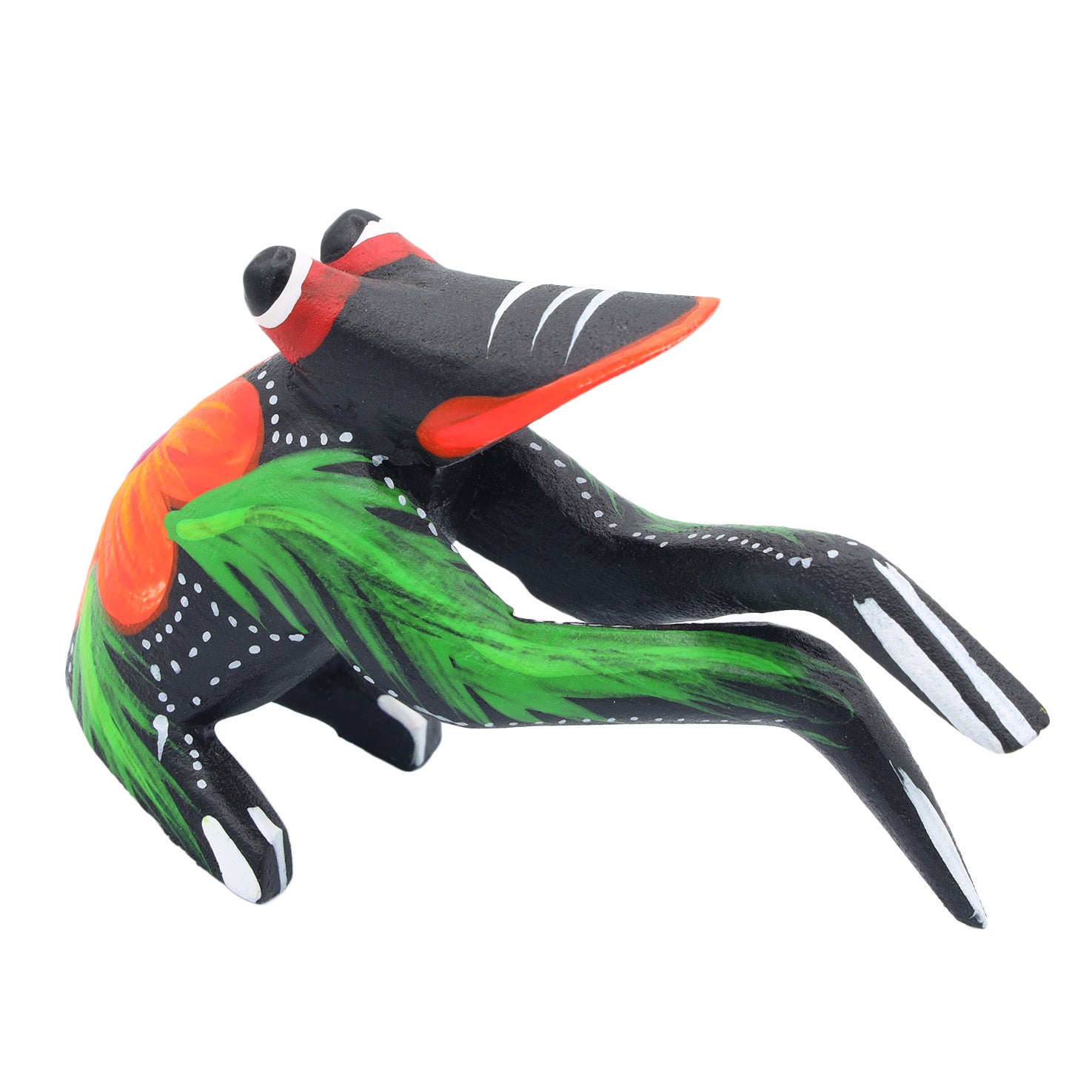 Hand Painted Frog Wooden Figurine Alebrije | Lolo Mexican Mercadito