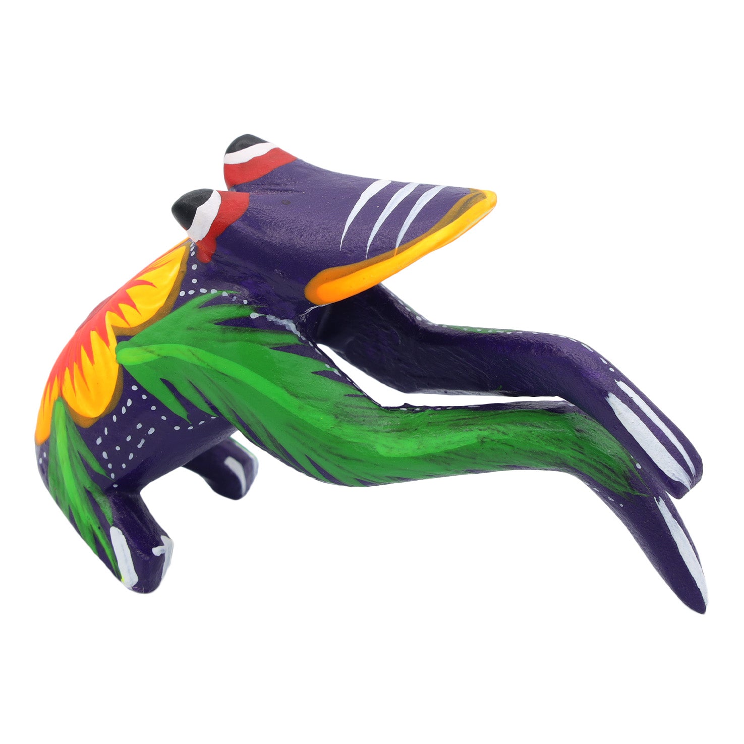 Hand Painted Frog Wooden Figurine Alebrije