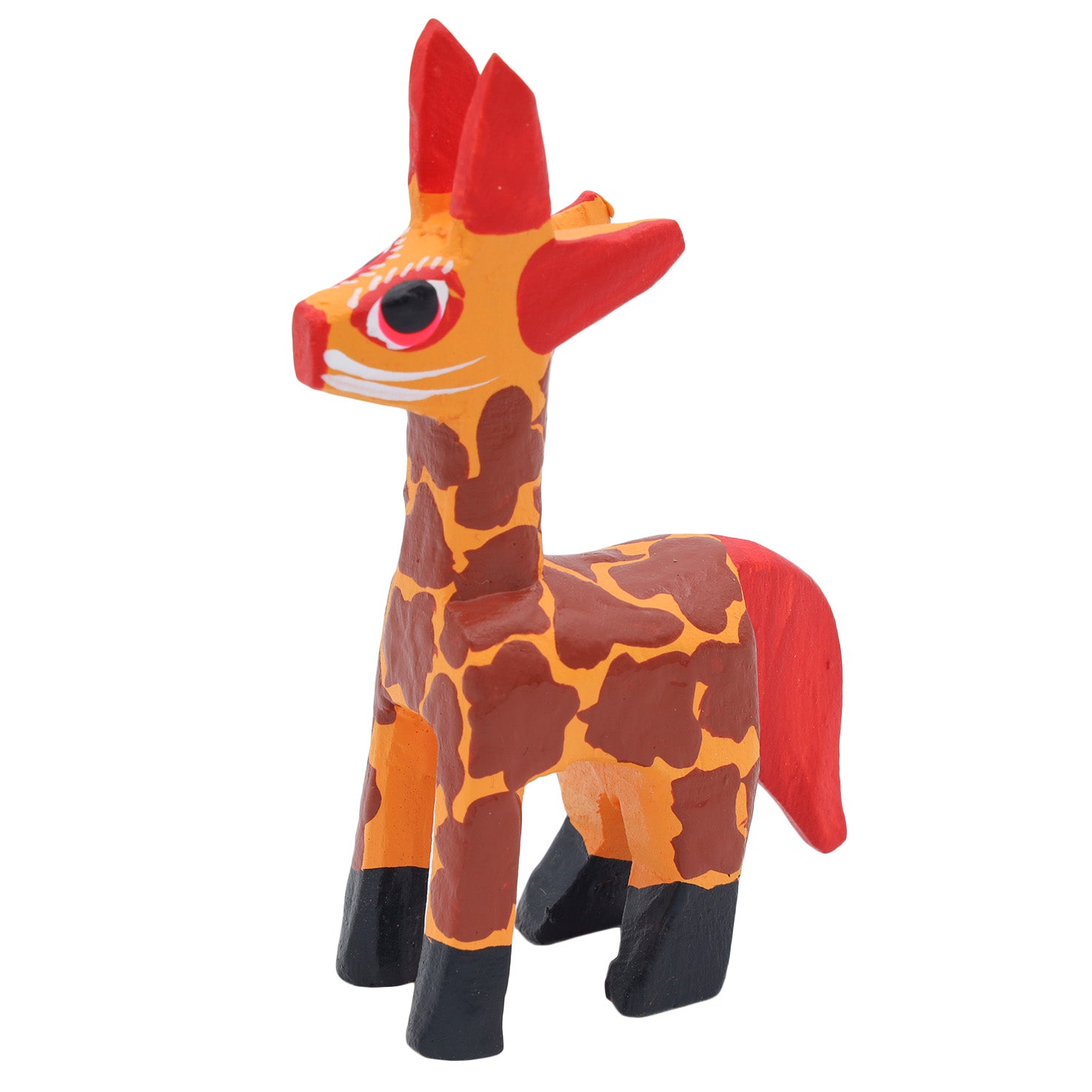 Hand Painted Giraffe Wooden Figurine