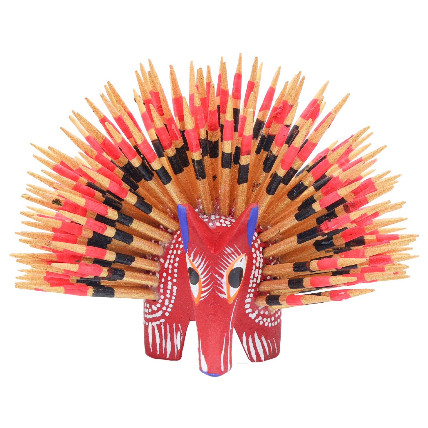 Large Porcupine Wooden Figurine