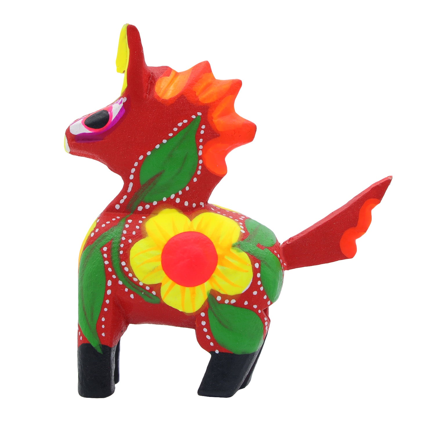 Hand Painted Donkey Wooden Figurine