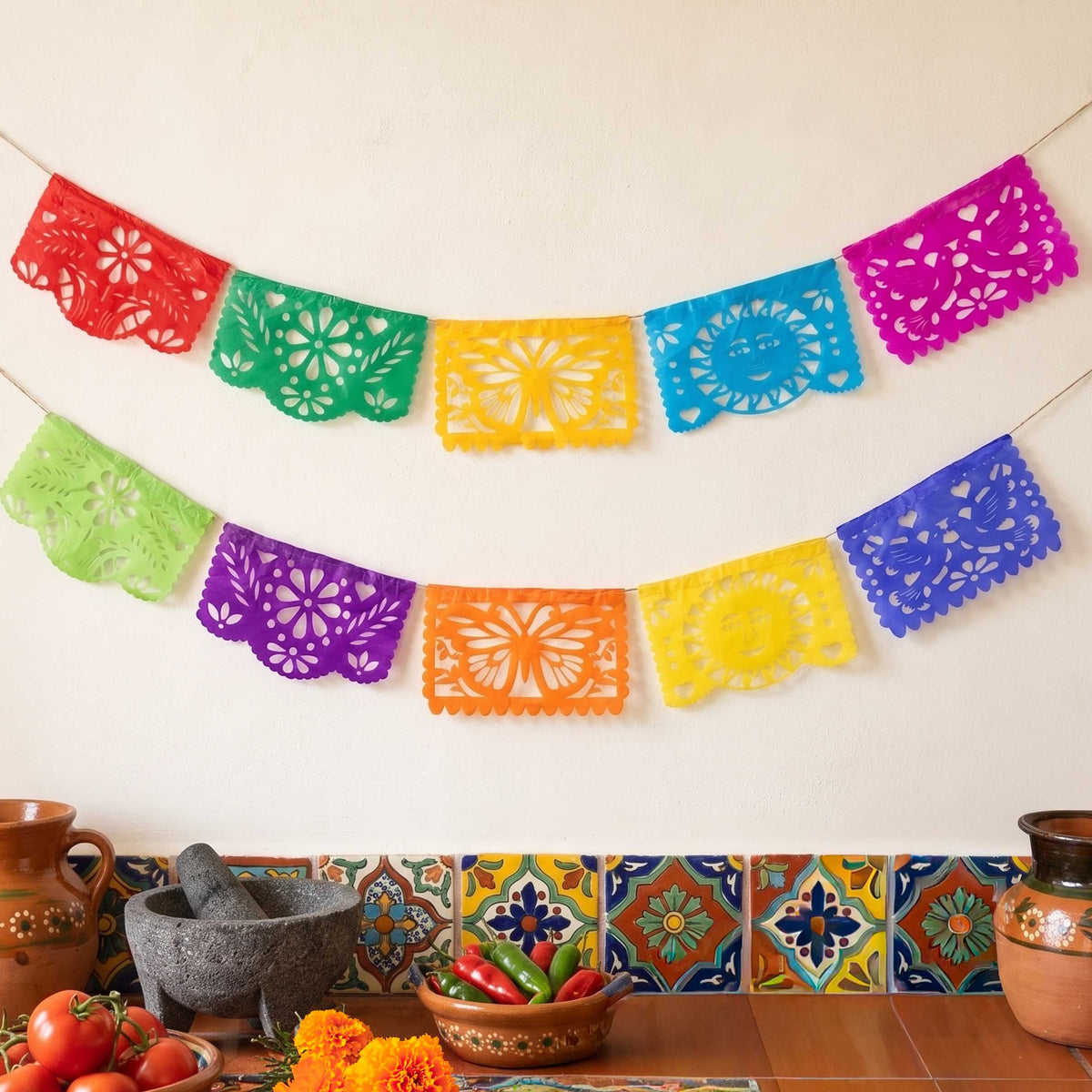 Small All Fiesta Papel Picado Banner