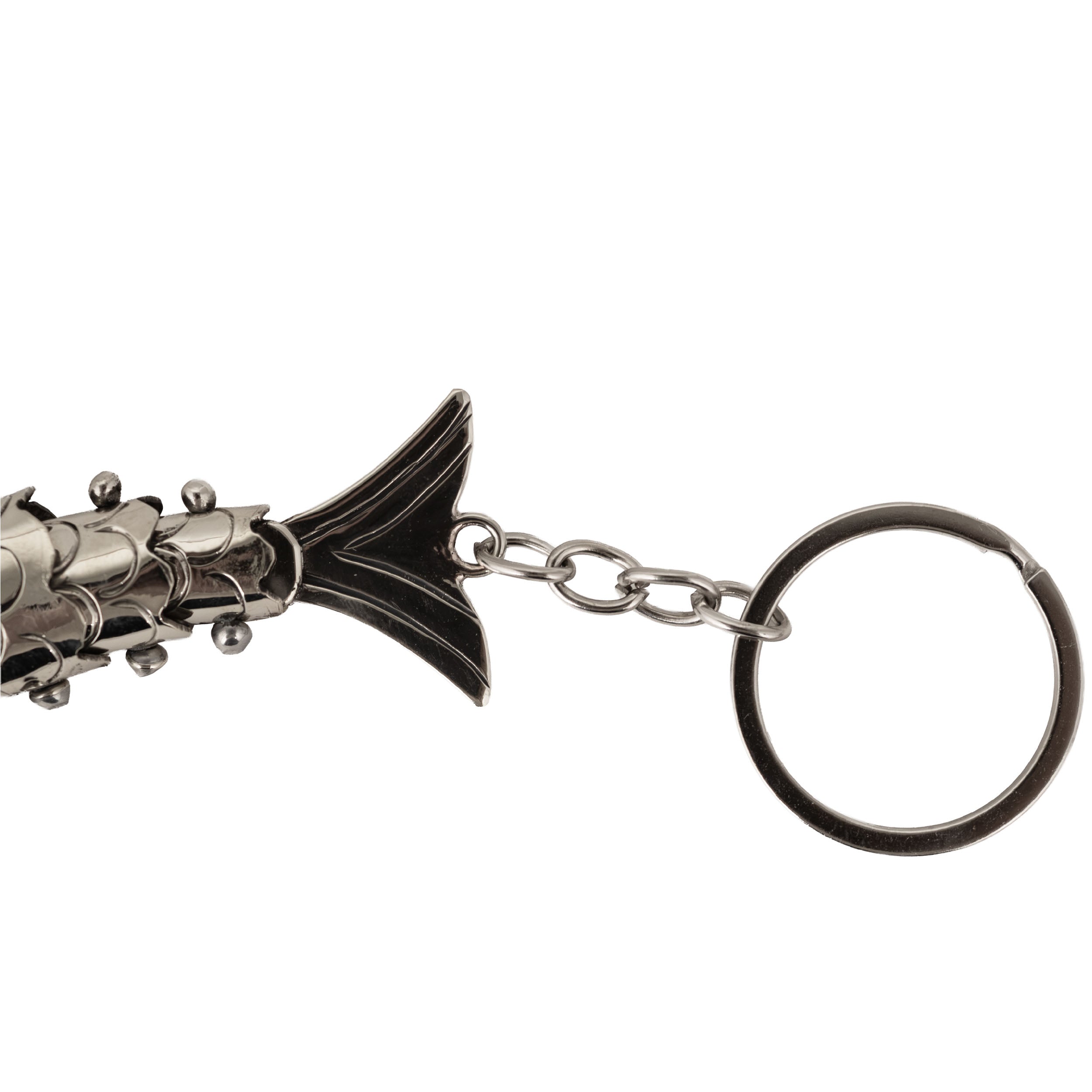Articulated Nickel Silver Fish Purse Charm Bottle Opener with Abalone Eyes
