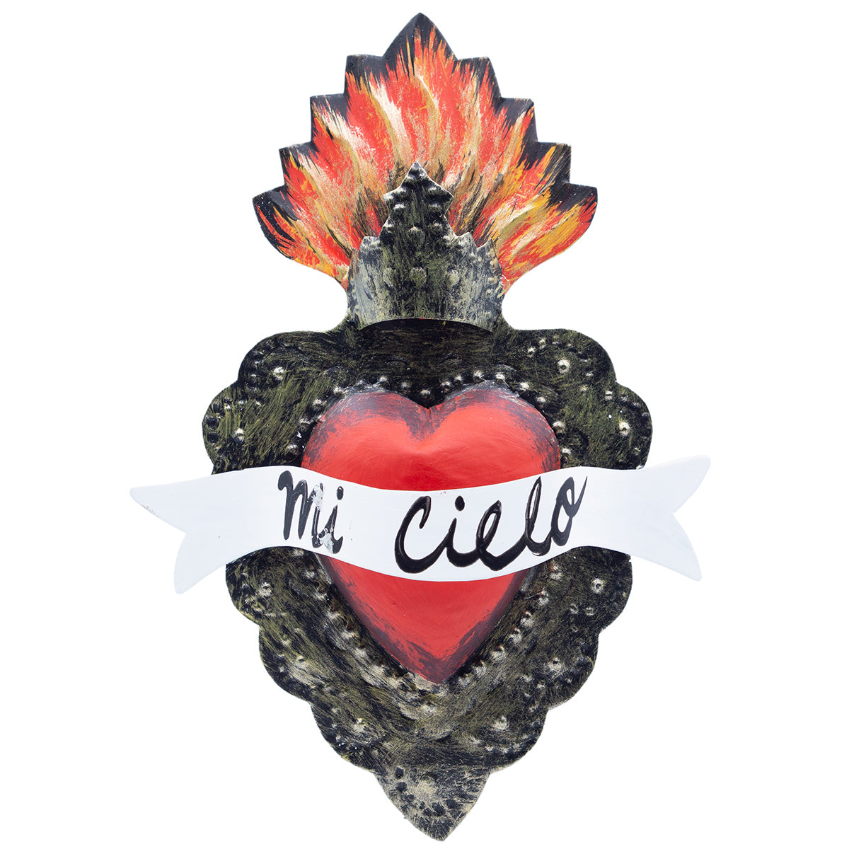 その他 Teklo Foundry Heart Mexican Milagro Tin Heart with Love Message | Lolo Mexican Mercadito