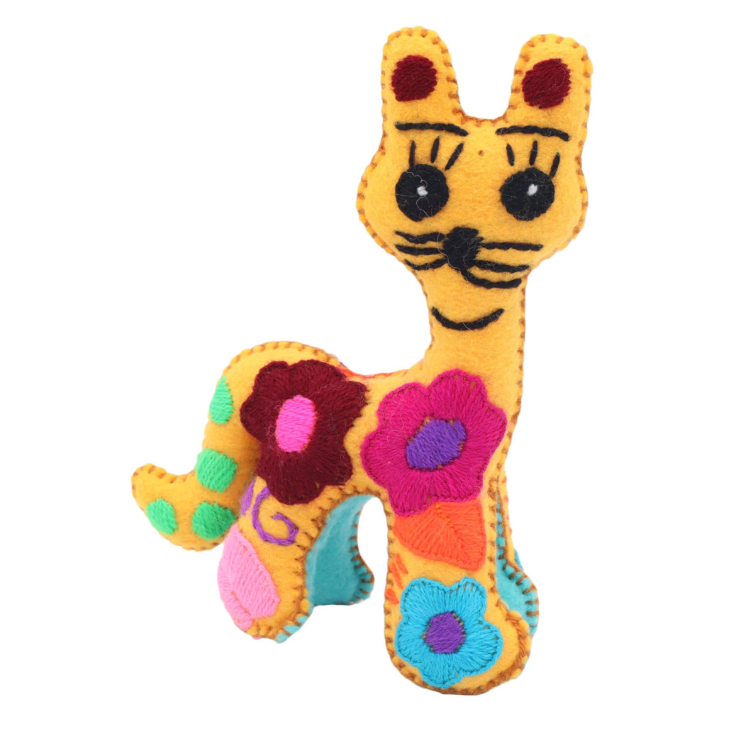 Cat Hand-Embroidered Stuffed Animal