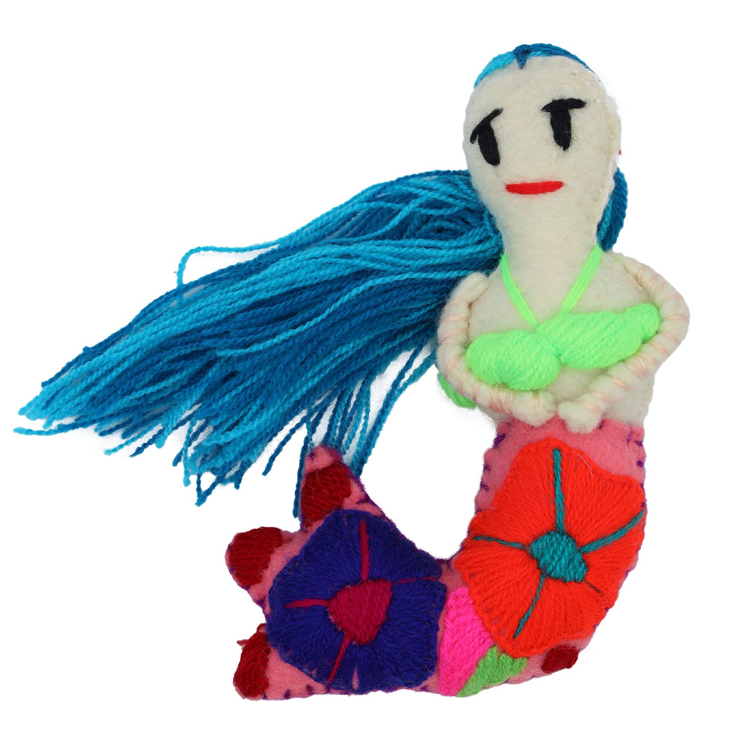 Mermaid Hand-Embroidered Stuffed Doll