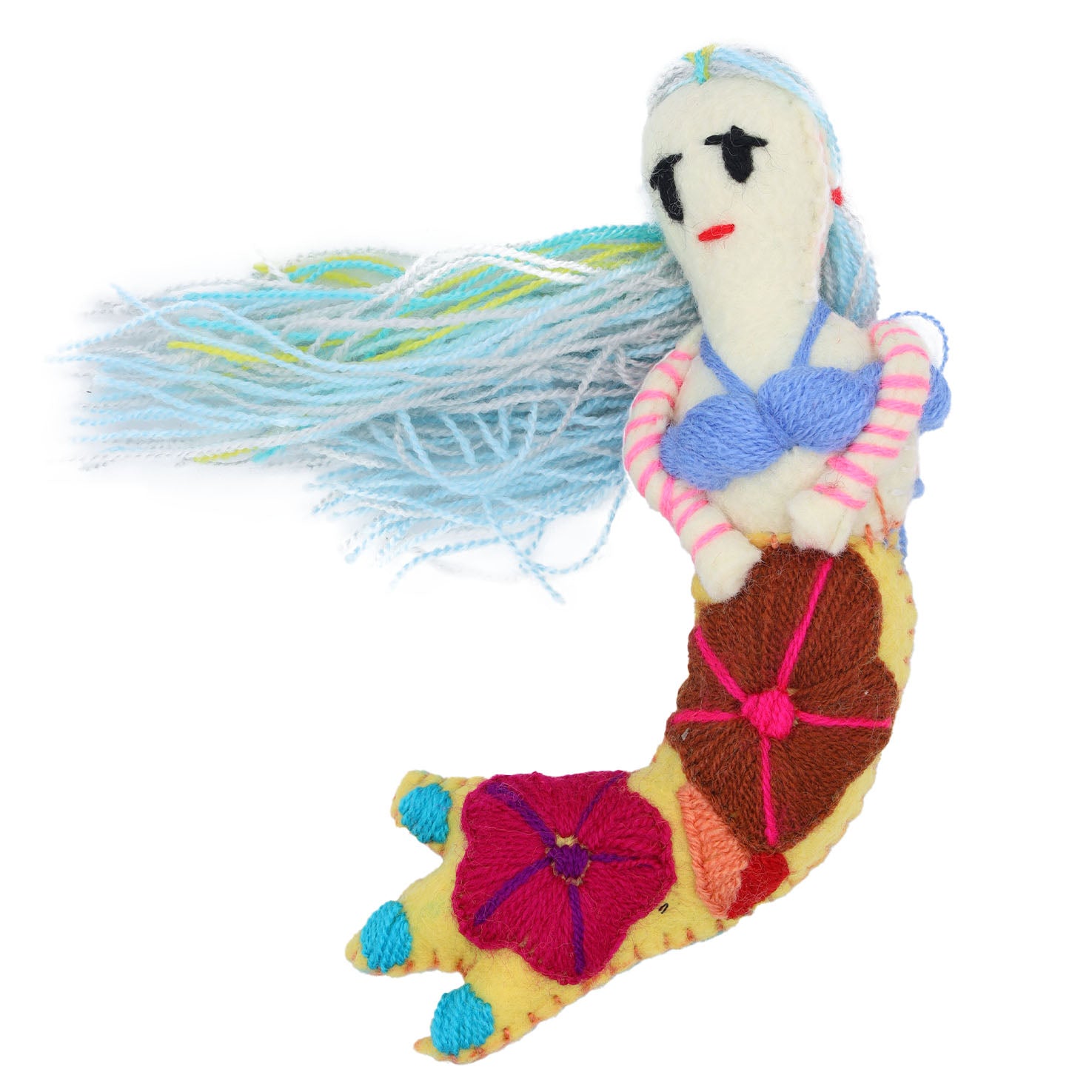 Mermaid Hand-Embroidered Stuffed Doll