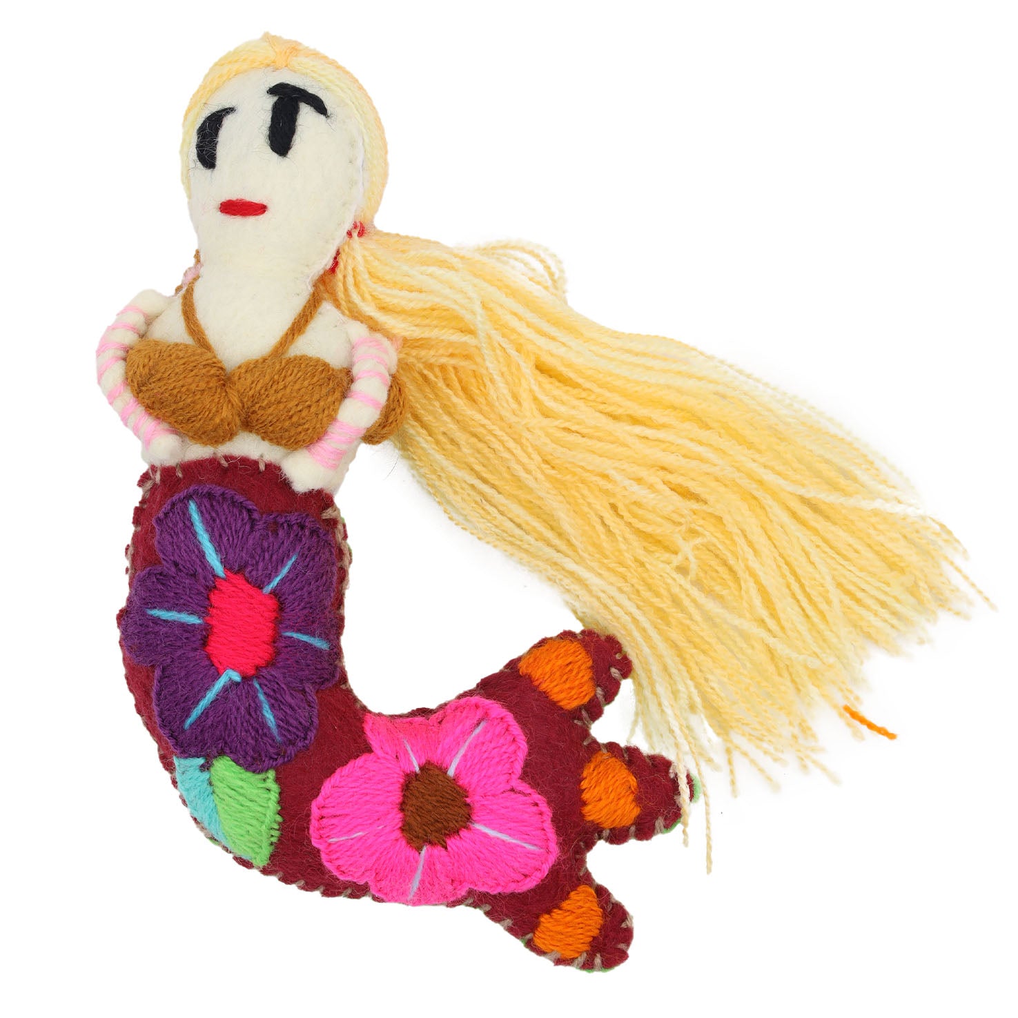 Mermaid Hand-Embroidered Stuffed Doll