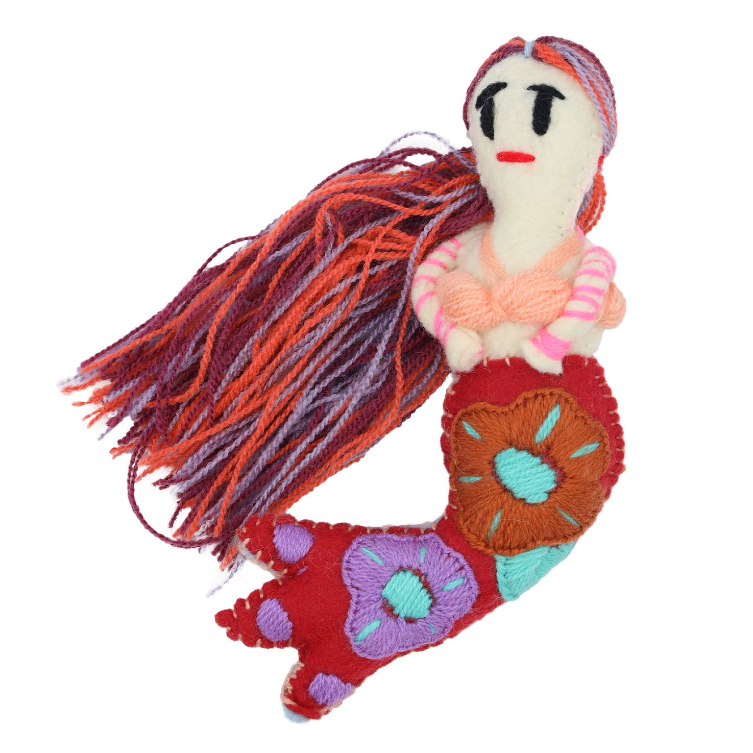 Mermaid Hand-Embroidered Stuffed Doll