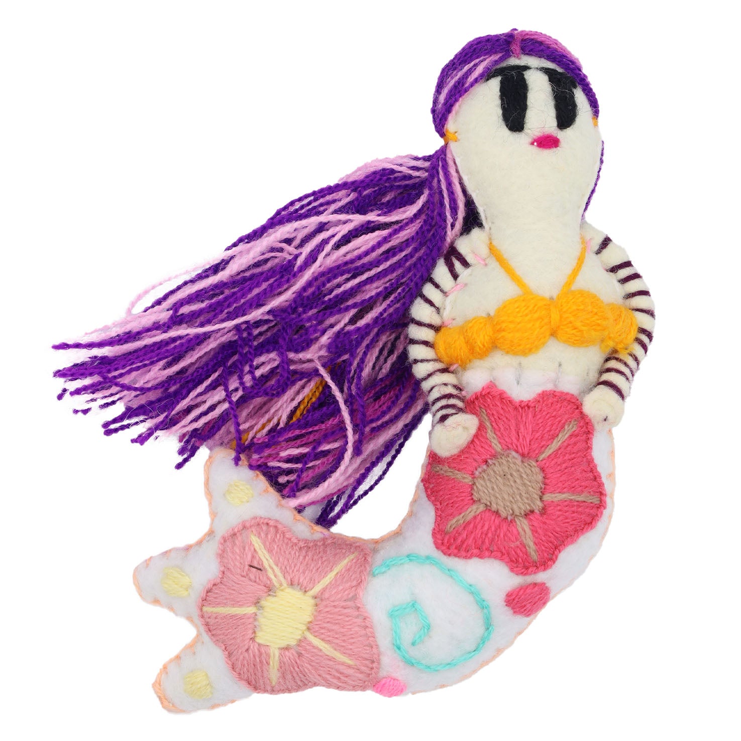 Mermaid Hand-Embroidered Stuffed Doll