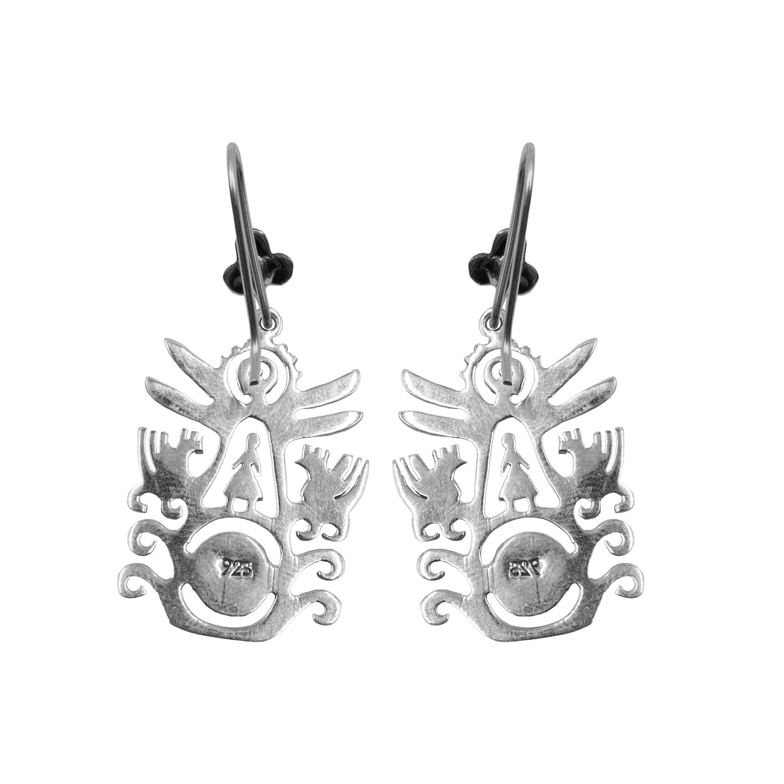 Sterling Silver Eternal Blue Tree of Life Earrings