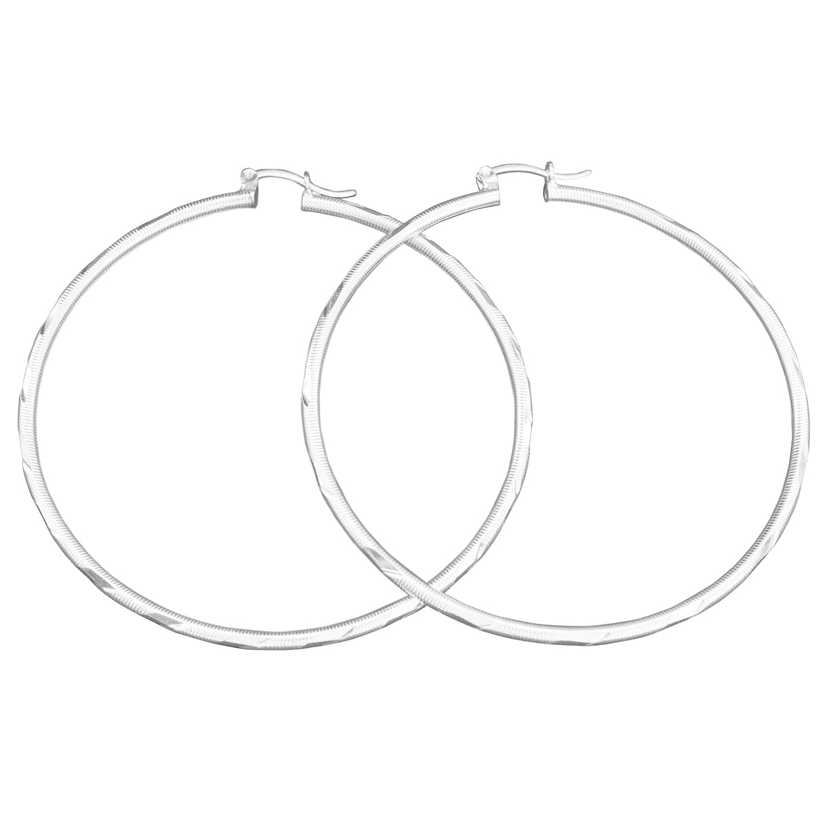 Sterling Silver Large 2.5" Hoop Earrings