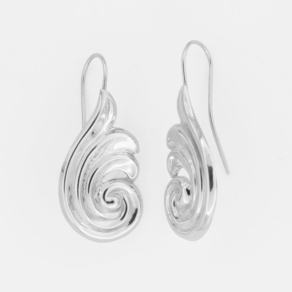 Sterling Silver Wind Shell Earrings