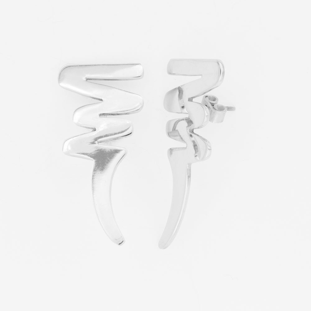 Sterling Silver Small Scribble Earrings