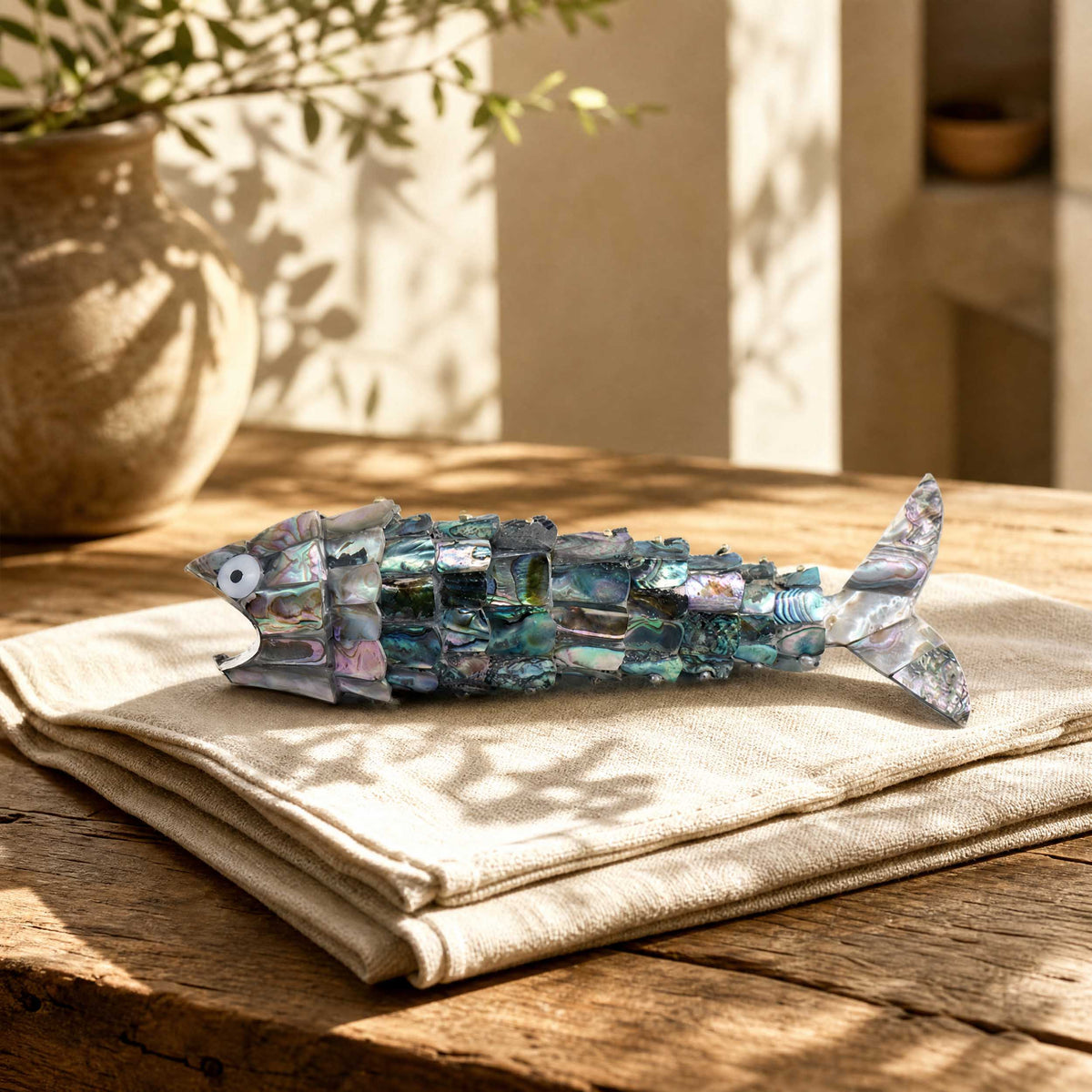 Articulated Abalone Shell Fish Bottle Opener