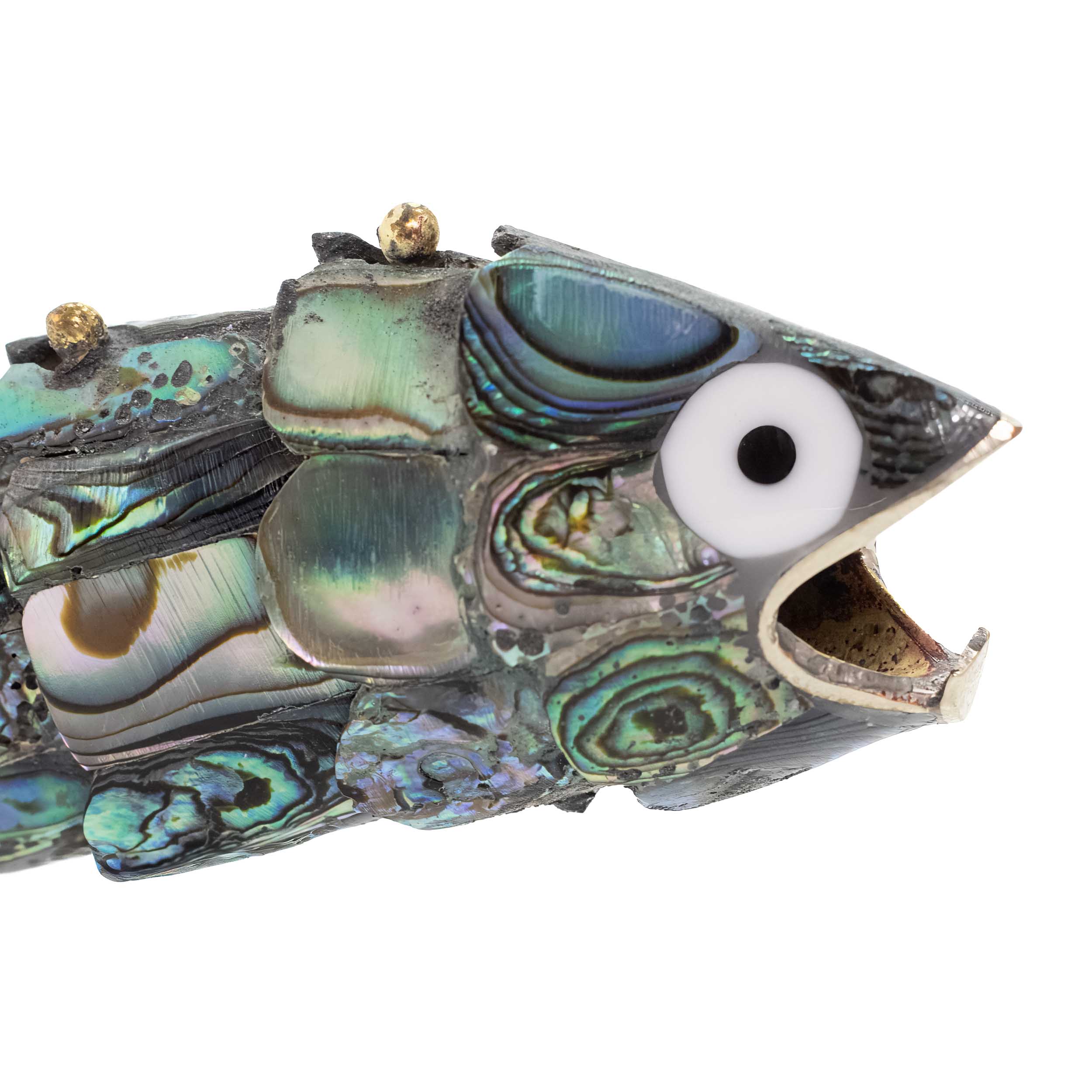 Articulated Abalone Shell Purse Charm Fish Bottle Opener
